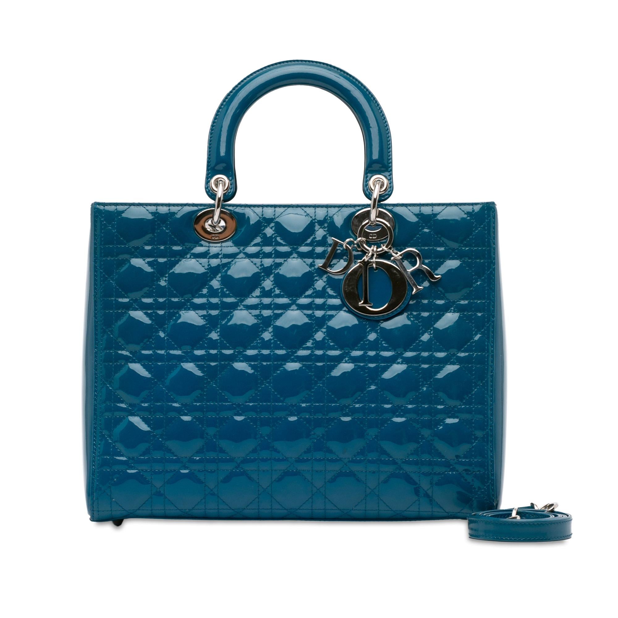 Dior Large Patent Cannage Lady Dior (SHG-BlMPBZ)