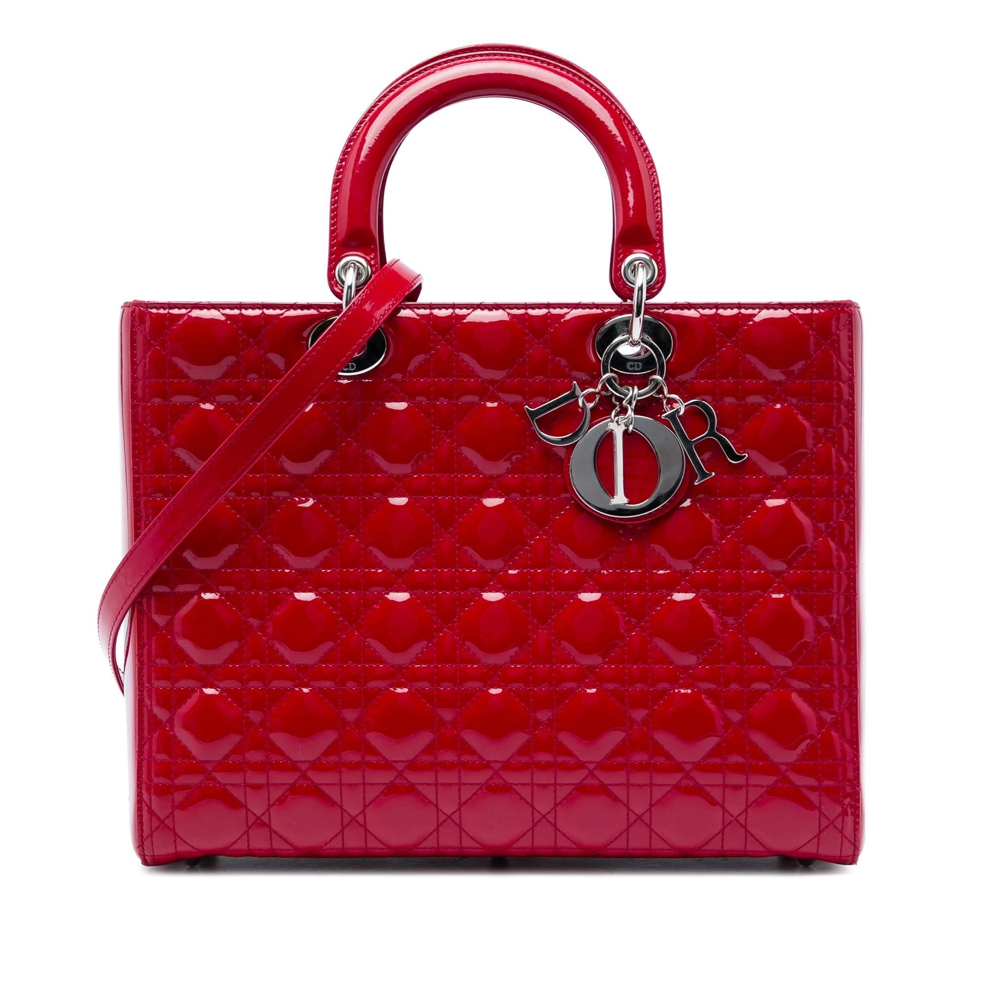 Dior Large Patent Cannage Lady Dior
