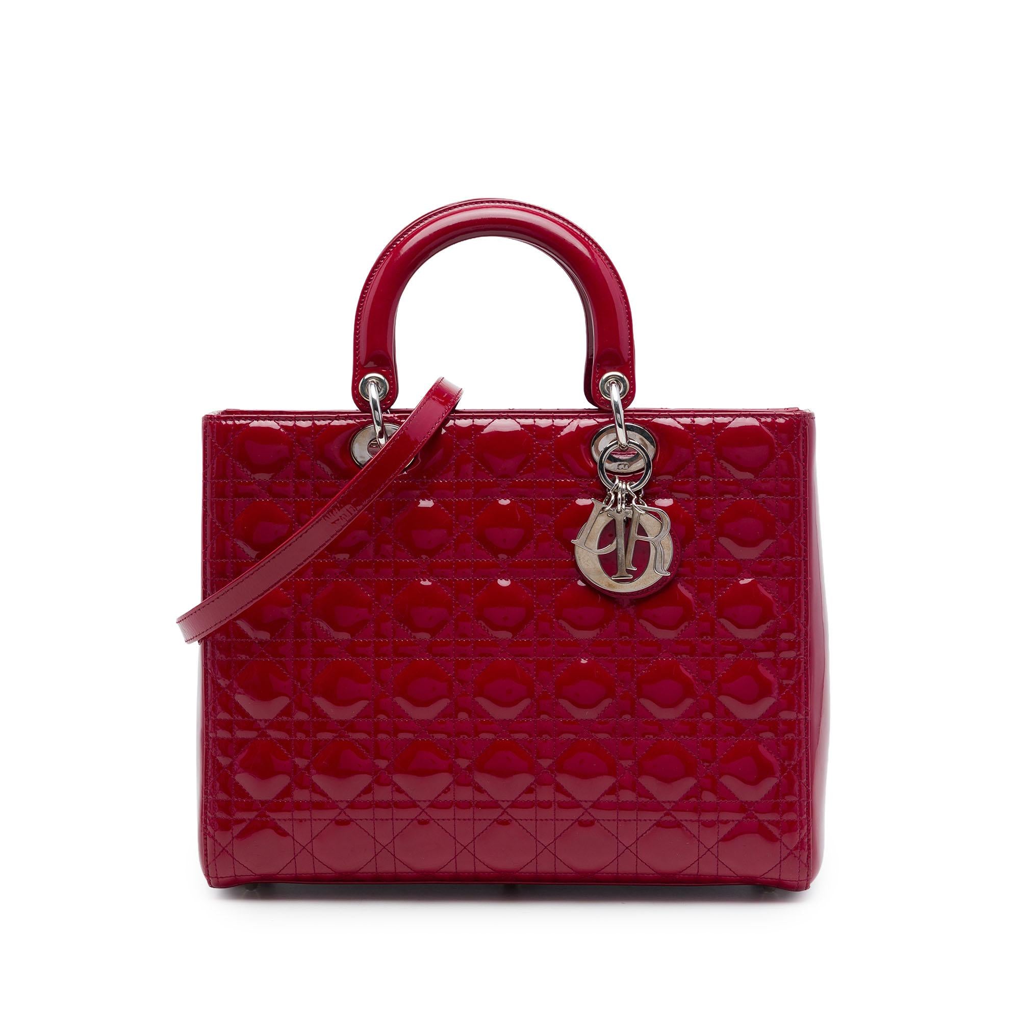 Dior Large Patent Cannage Lady Dior