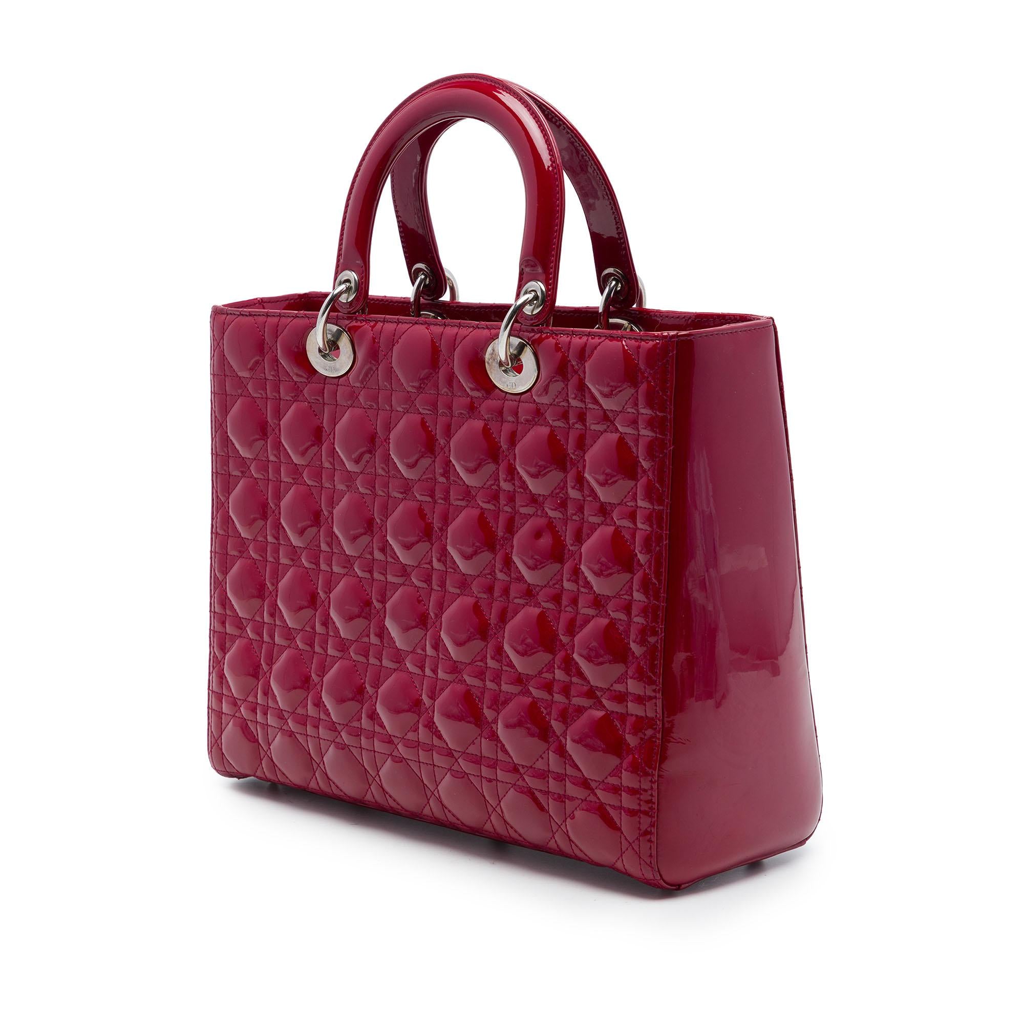 Dior Large Patent Cannage Lady Dior