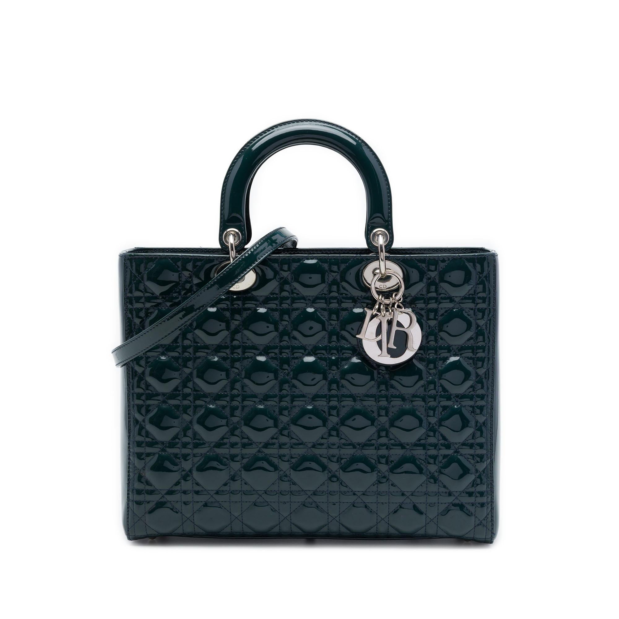 Dior Large Patent Cannage Lady Dior