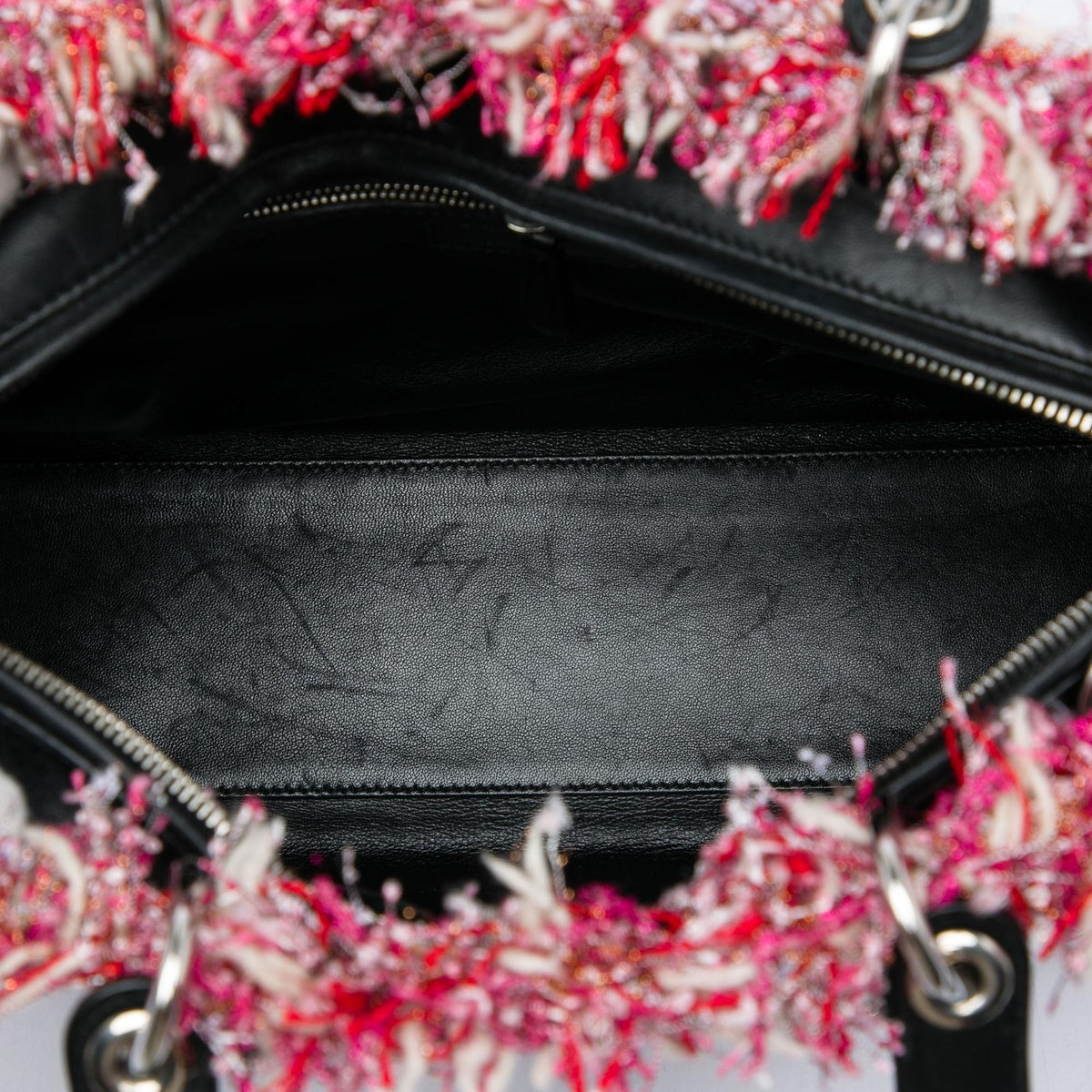 Dior Large Tweed Cannage Fringe Lady Dior