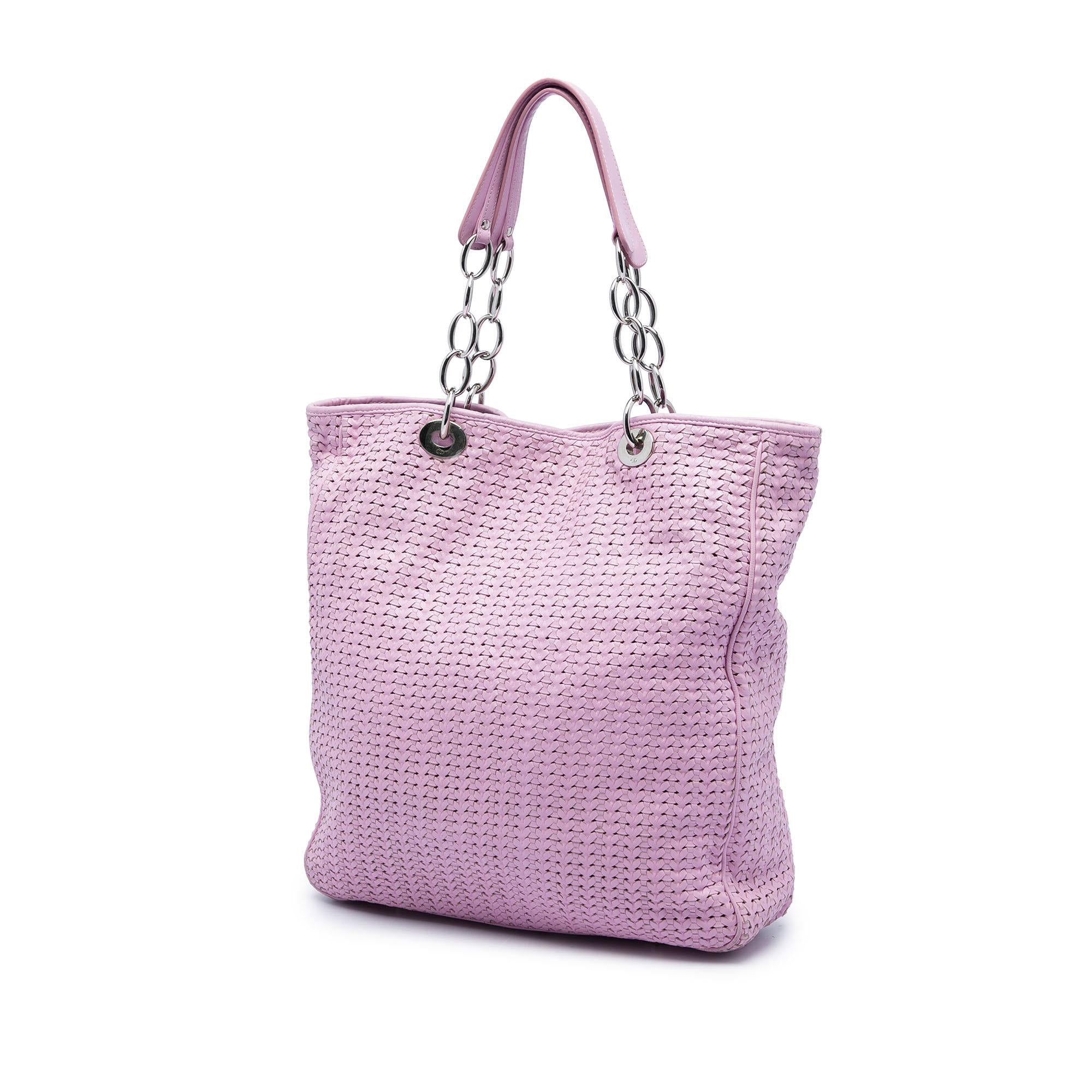 Dior Large Woven Lambskin Lady Dior Soft Shopping Tote