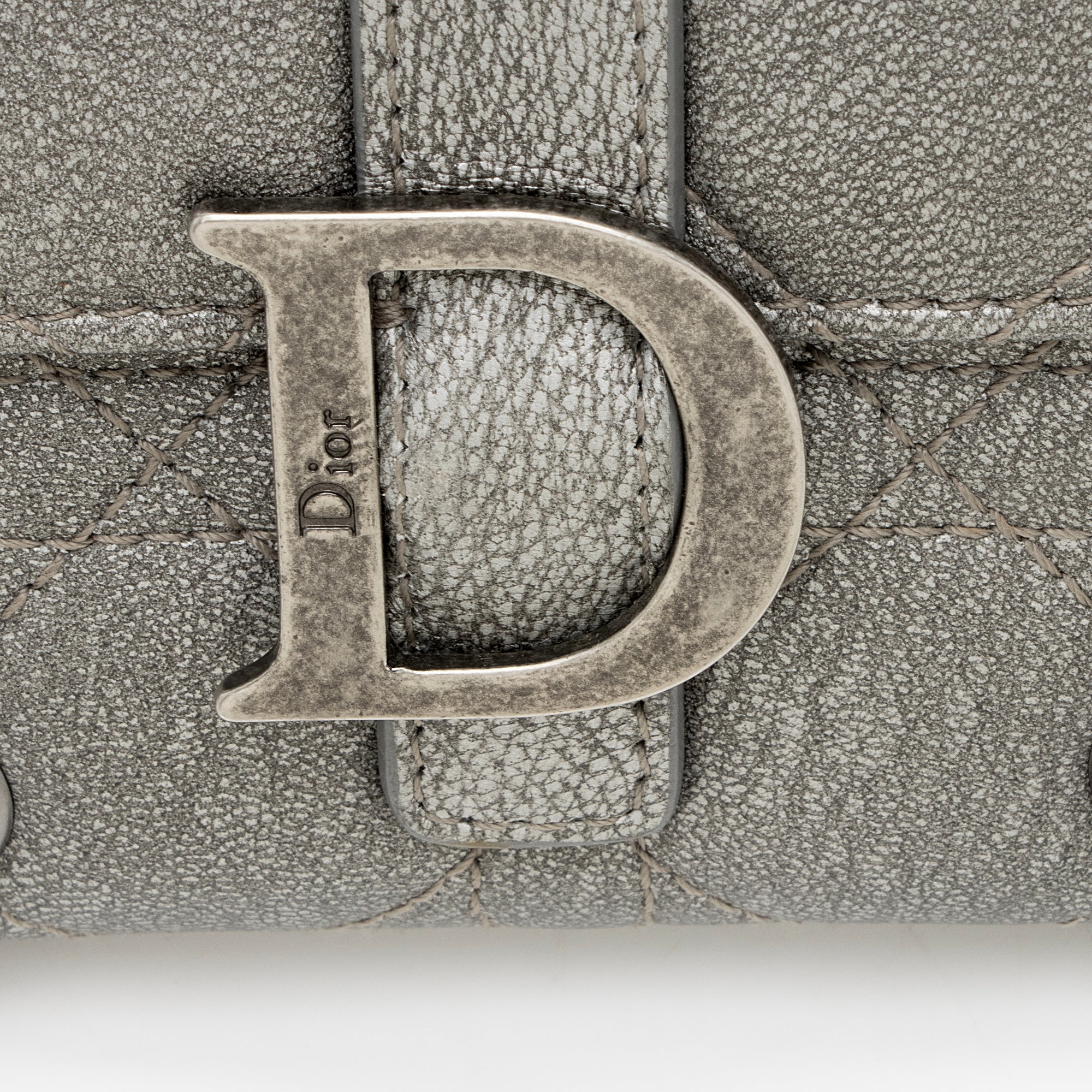 Dior Leather Cannage Grommet Compact Wallet