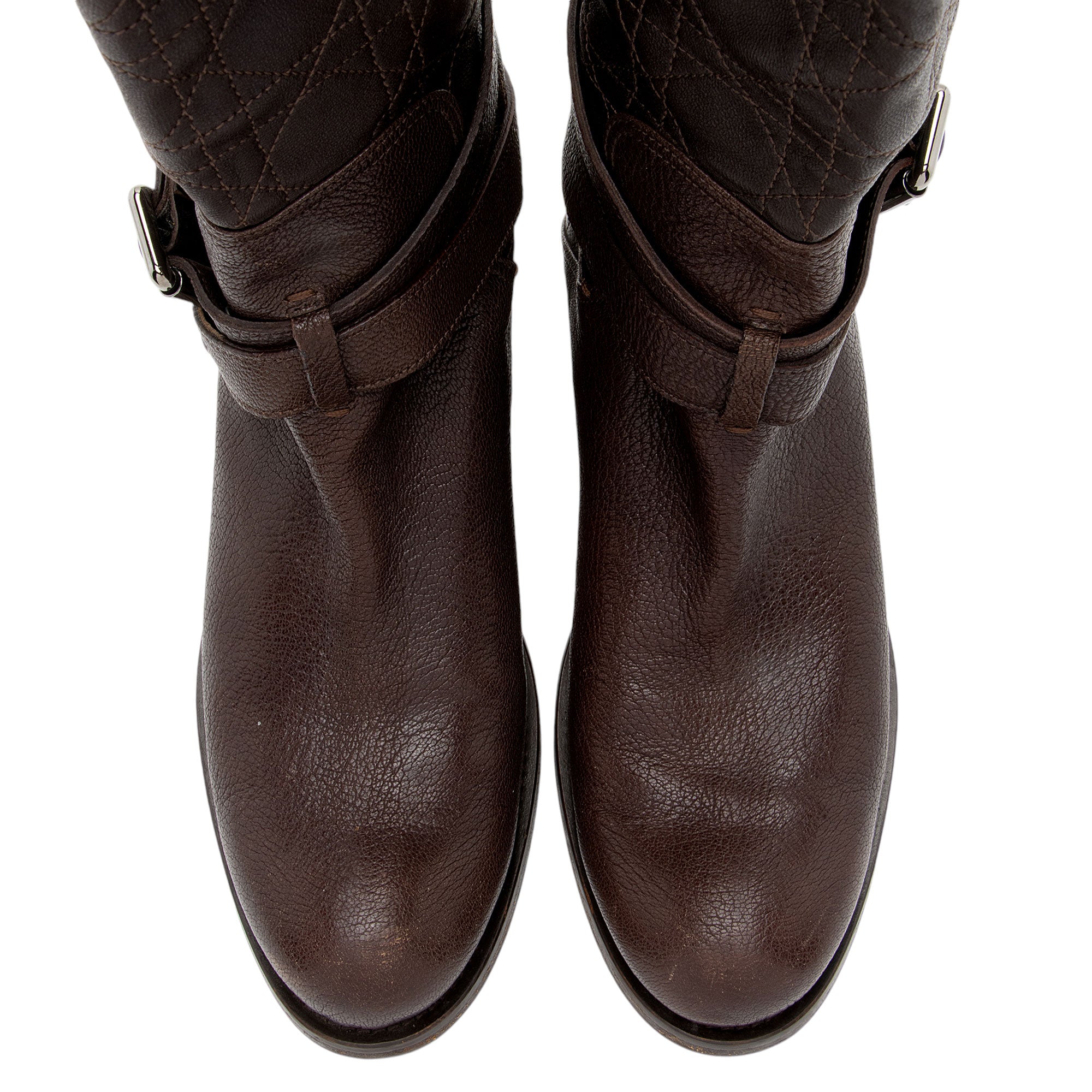 Dior Cannage Leather Roadior Boots - Size 8.5 / 38.5