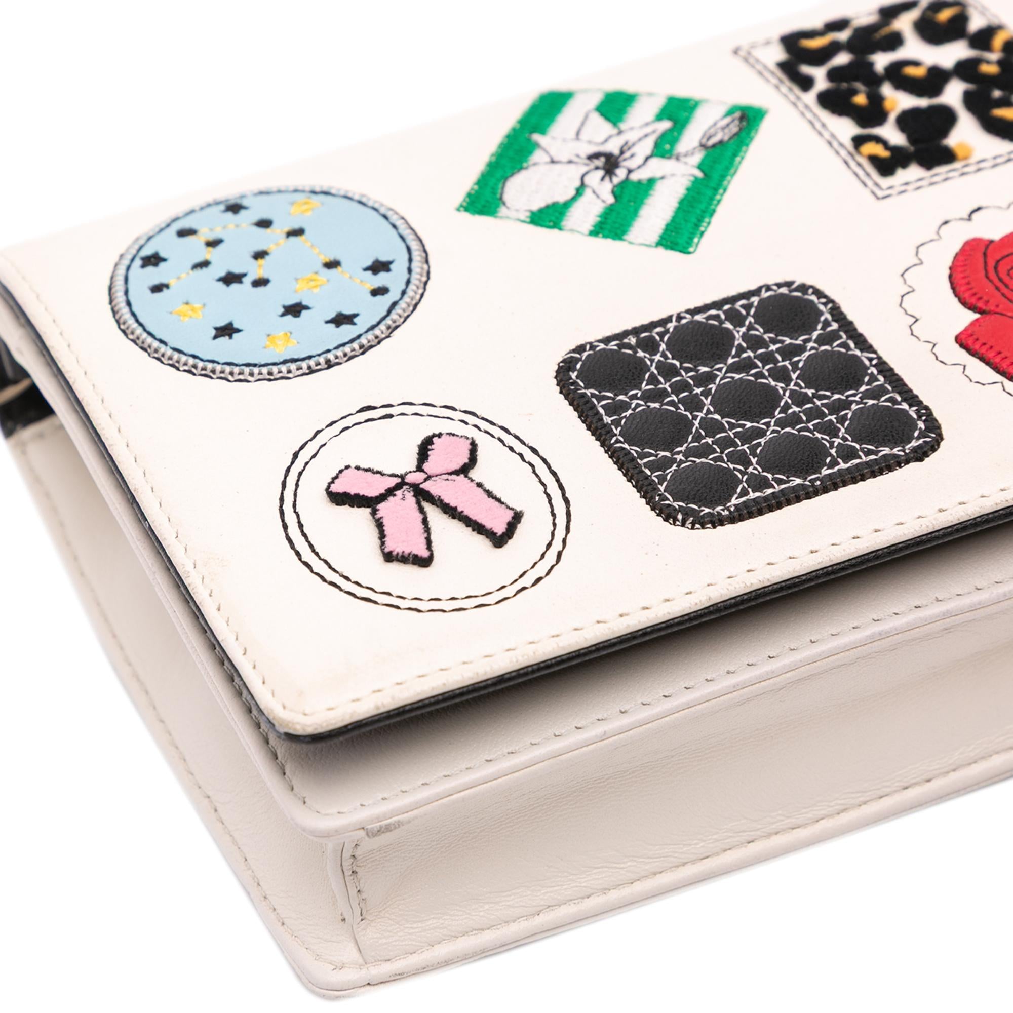 Dior Leather Patch Embellished Wallet on Chain
