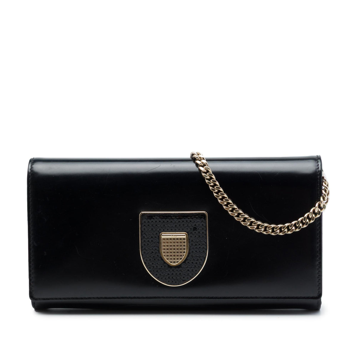 Dior Leather Sequin Diorama Wallet On Chain
