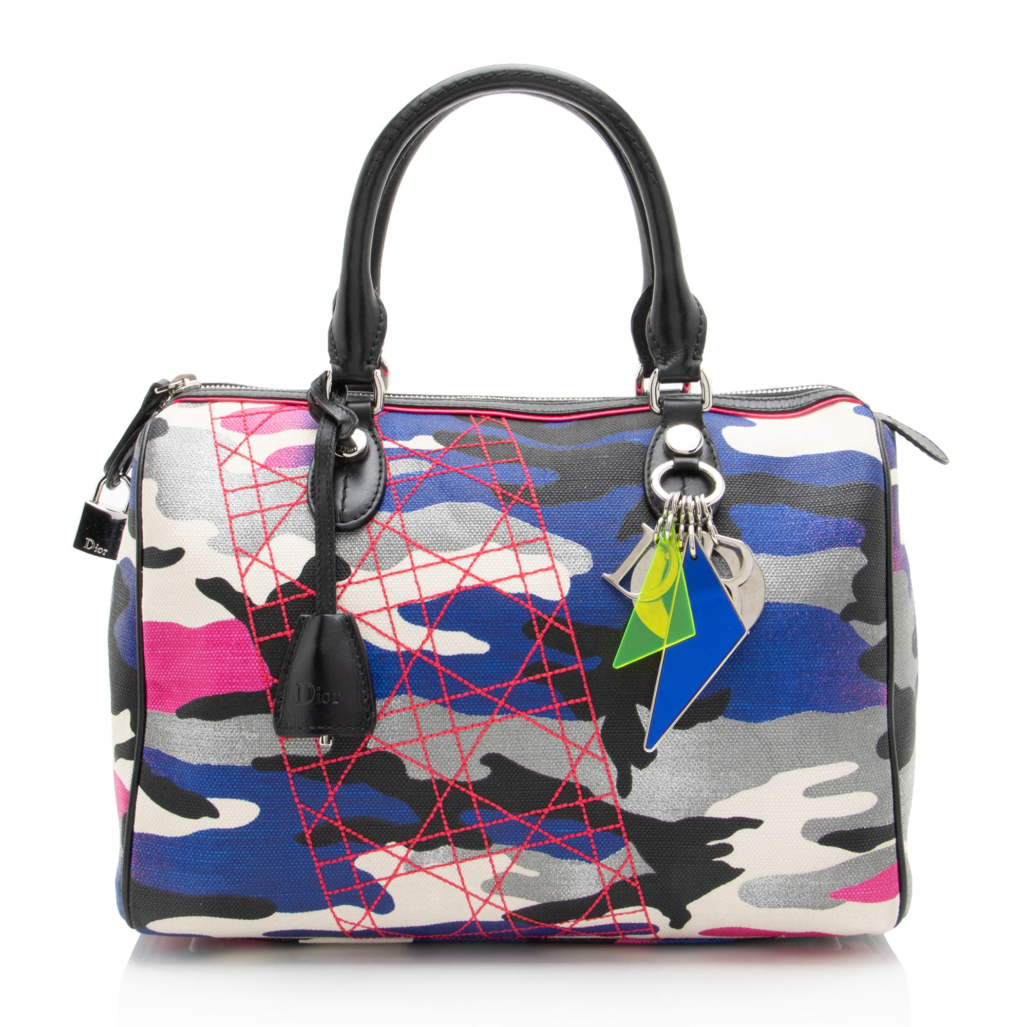 Dior Limited Edition Canvas Anselm Reyle Polochon Satchel