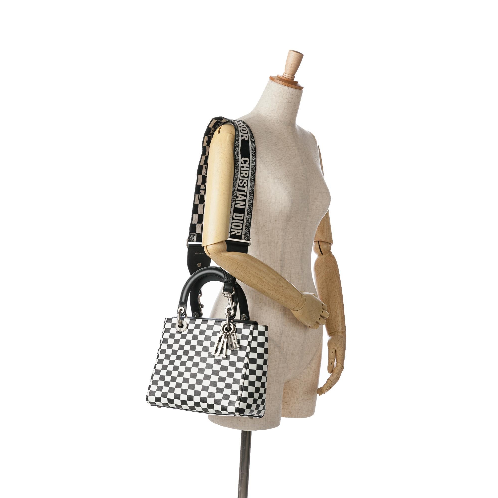 Dior Medium Calfskin Checkered Lady Dior