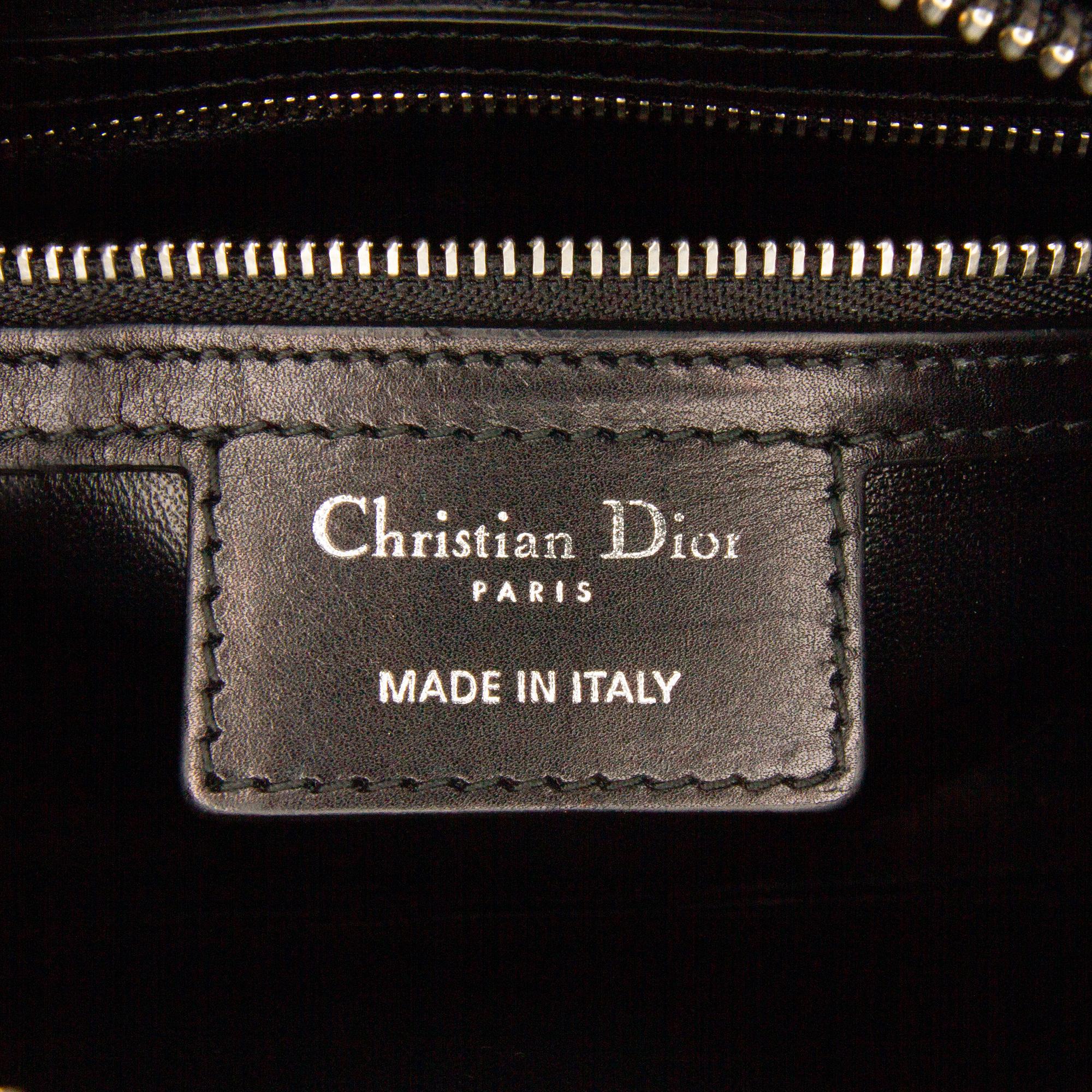 Dior Medium Calfskin Patch Embellished Lady Dior (SHG-GqmXKc)