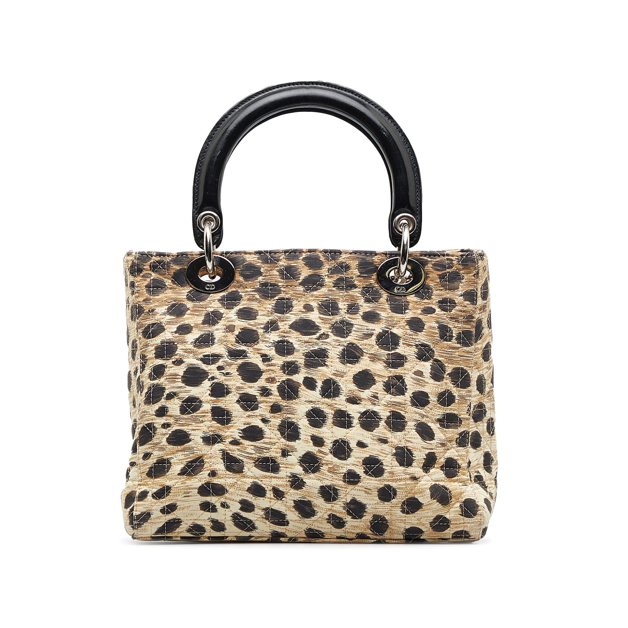 Dior Medium Cannage Leopard Print Lady Dior (SHG-Sbc9Zg)