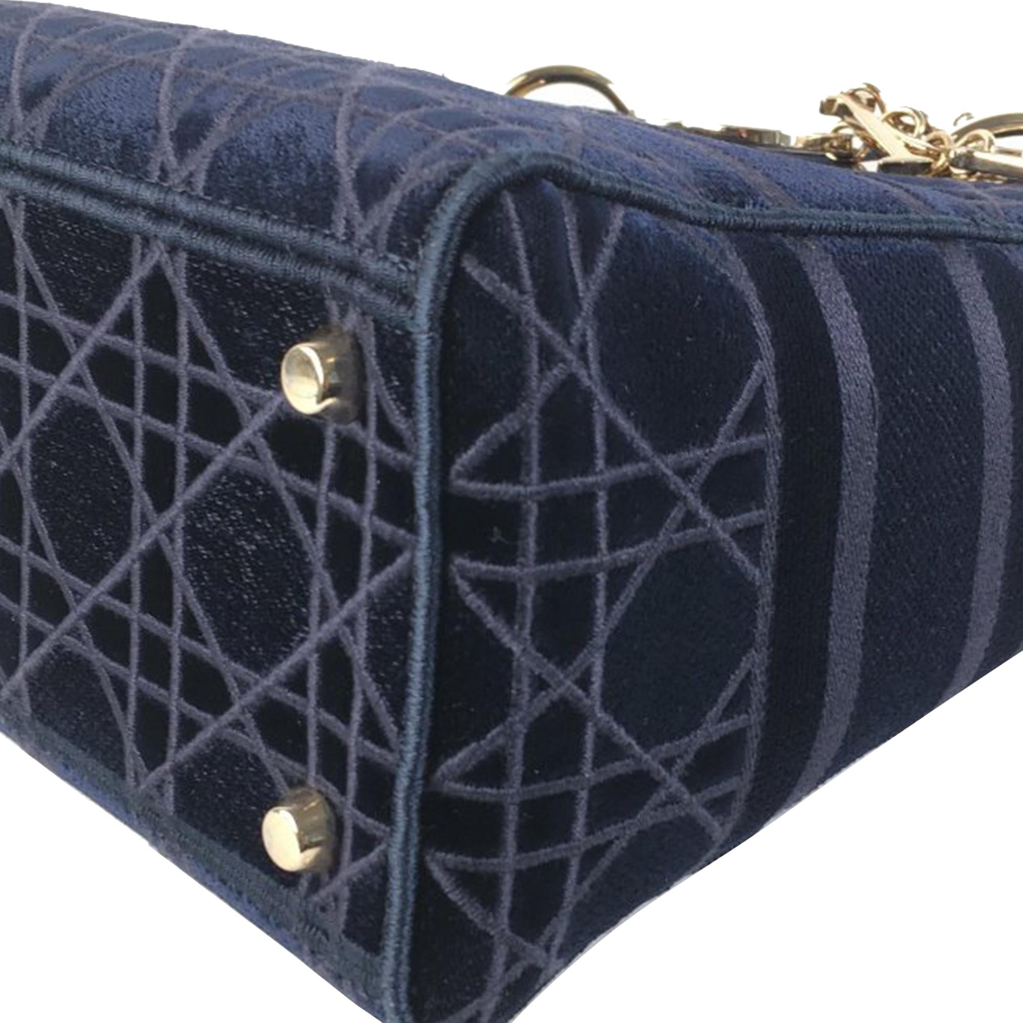 Dior Medium Cannage Velvet Lady D-Lite (SHG-2WUGyr)