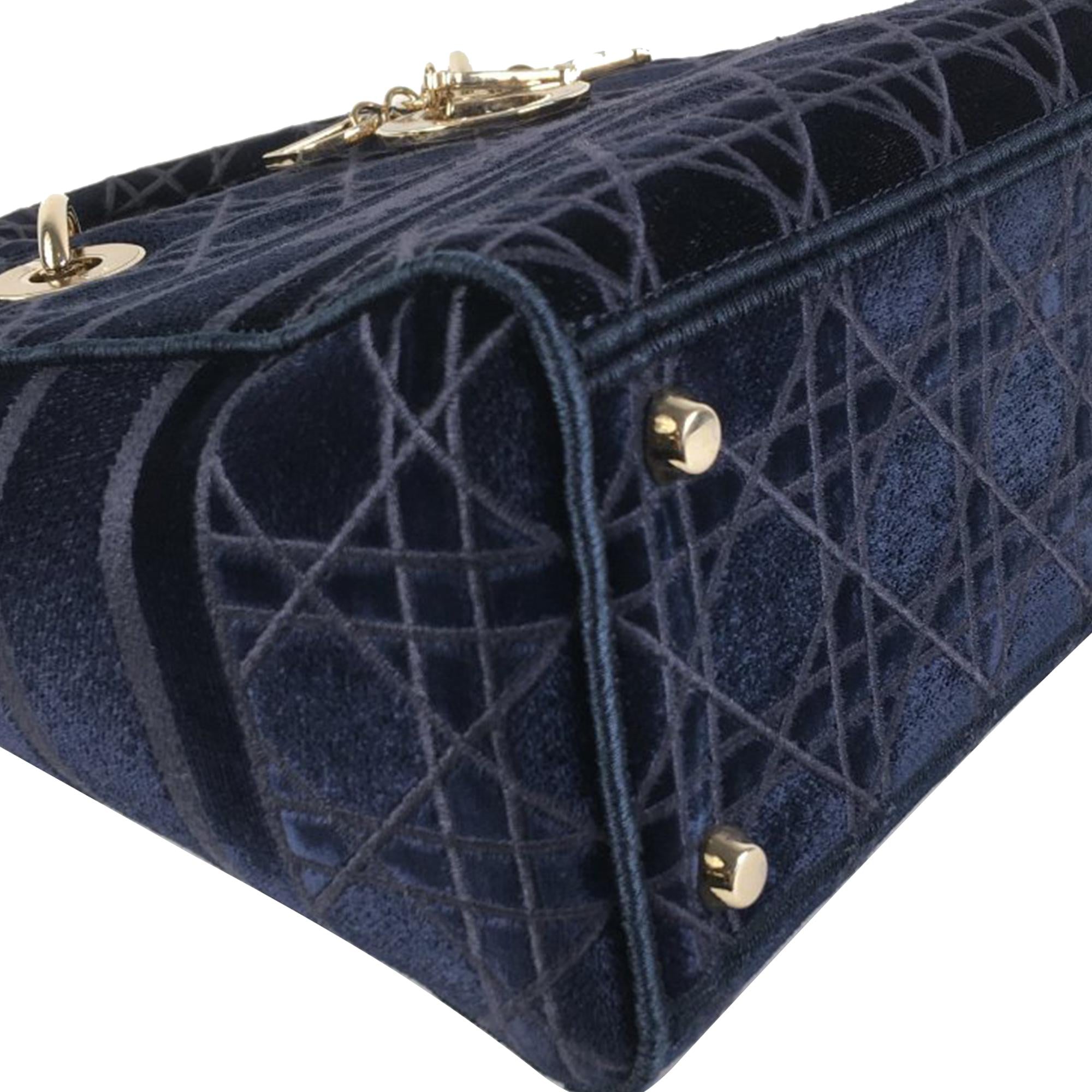 Dior Medium Cannage Velvet Lady D-Lite (SHG-2WUGyr)