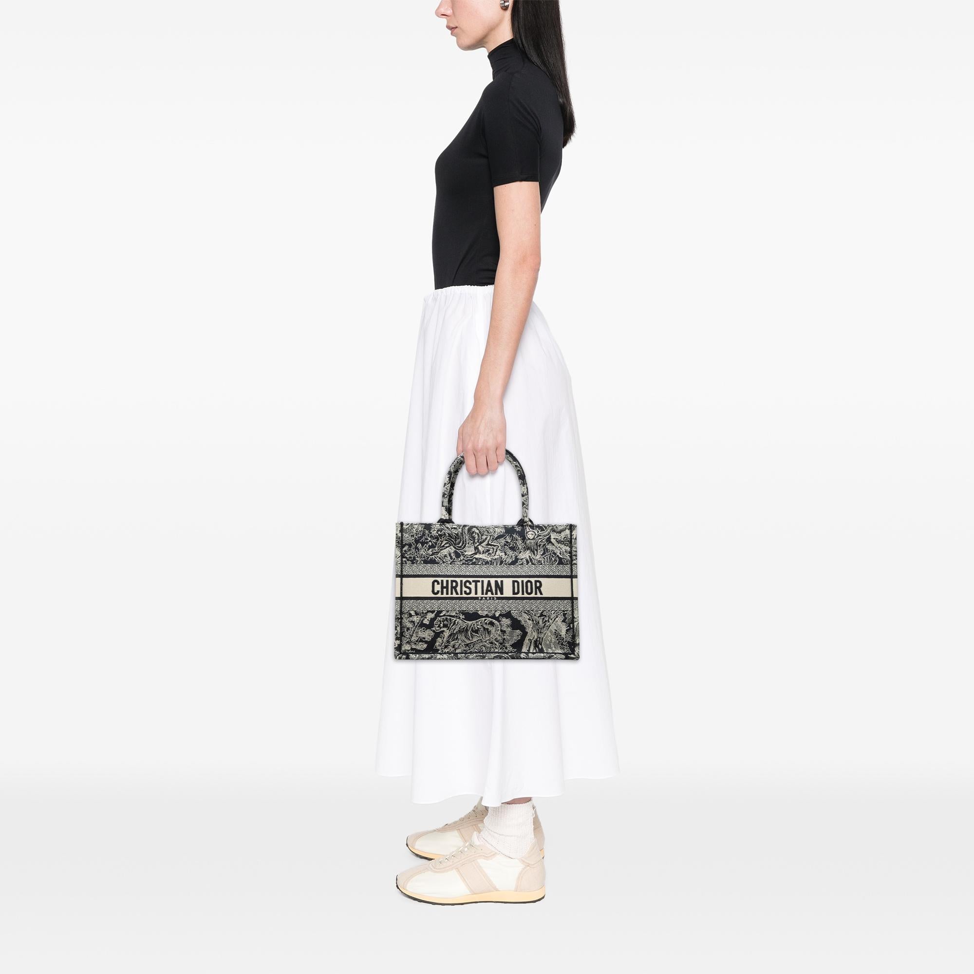 Dior Medium Canvas Embroidered Dioriviera Toile De Jouy Book Tote