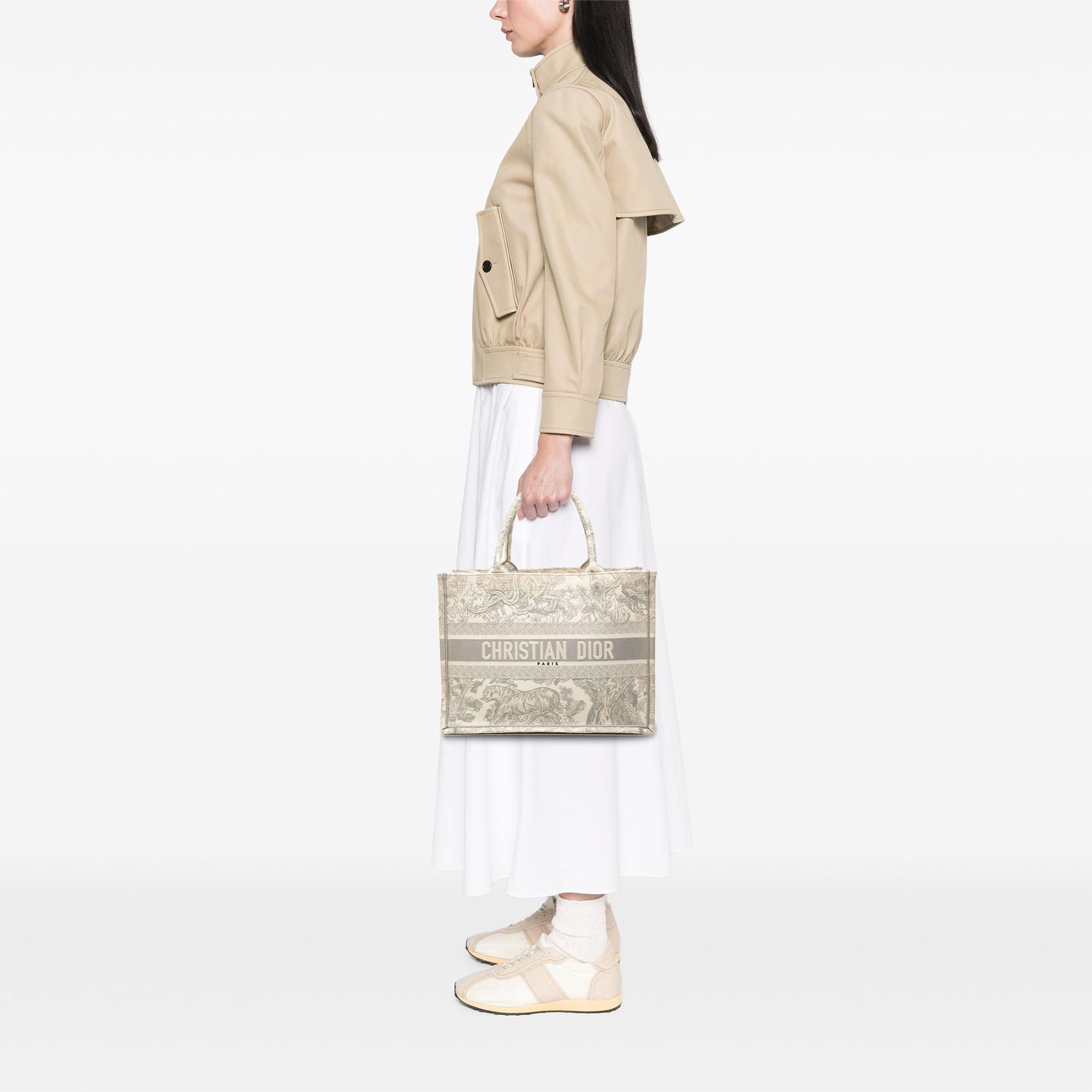 Dior Medium Canvas Embroidered Dioriviera Toile De Jouy Book Tote