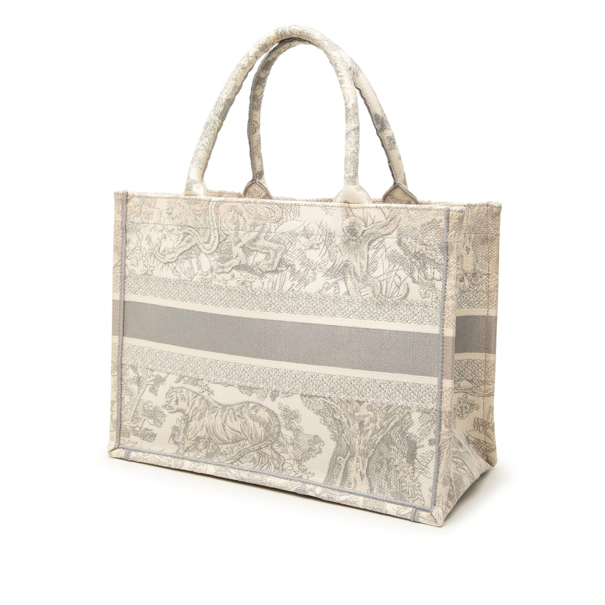 Dior Medium Canvas Embroidered Dioriviera Toile De Jouy Book Tote