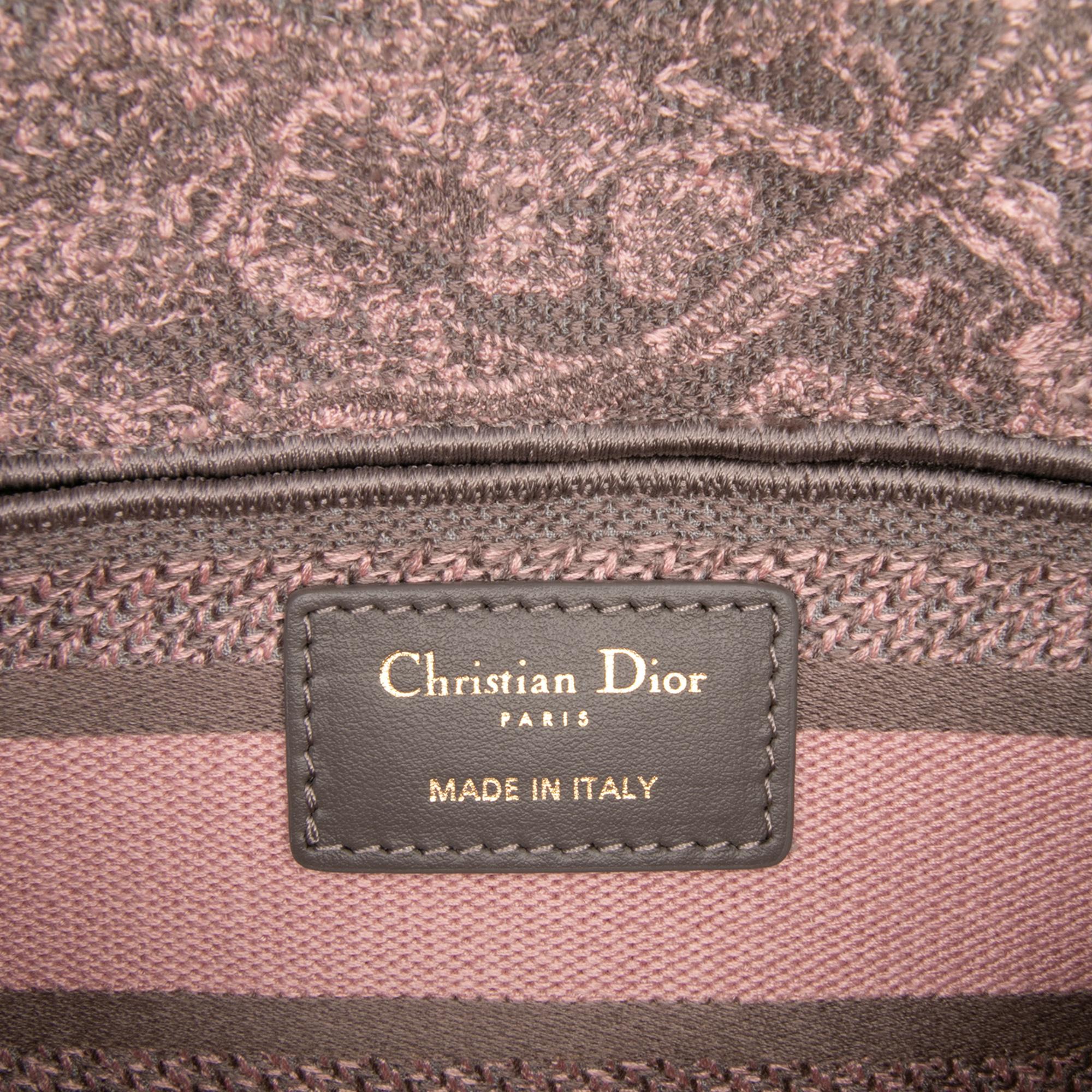 Diorバック CHRISTIAN DIOR Lady Dior Fuchsia Pink Supple Medium Bag Tribal