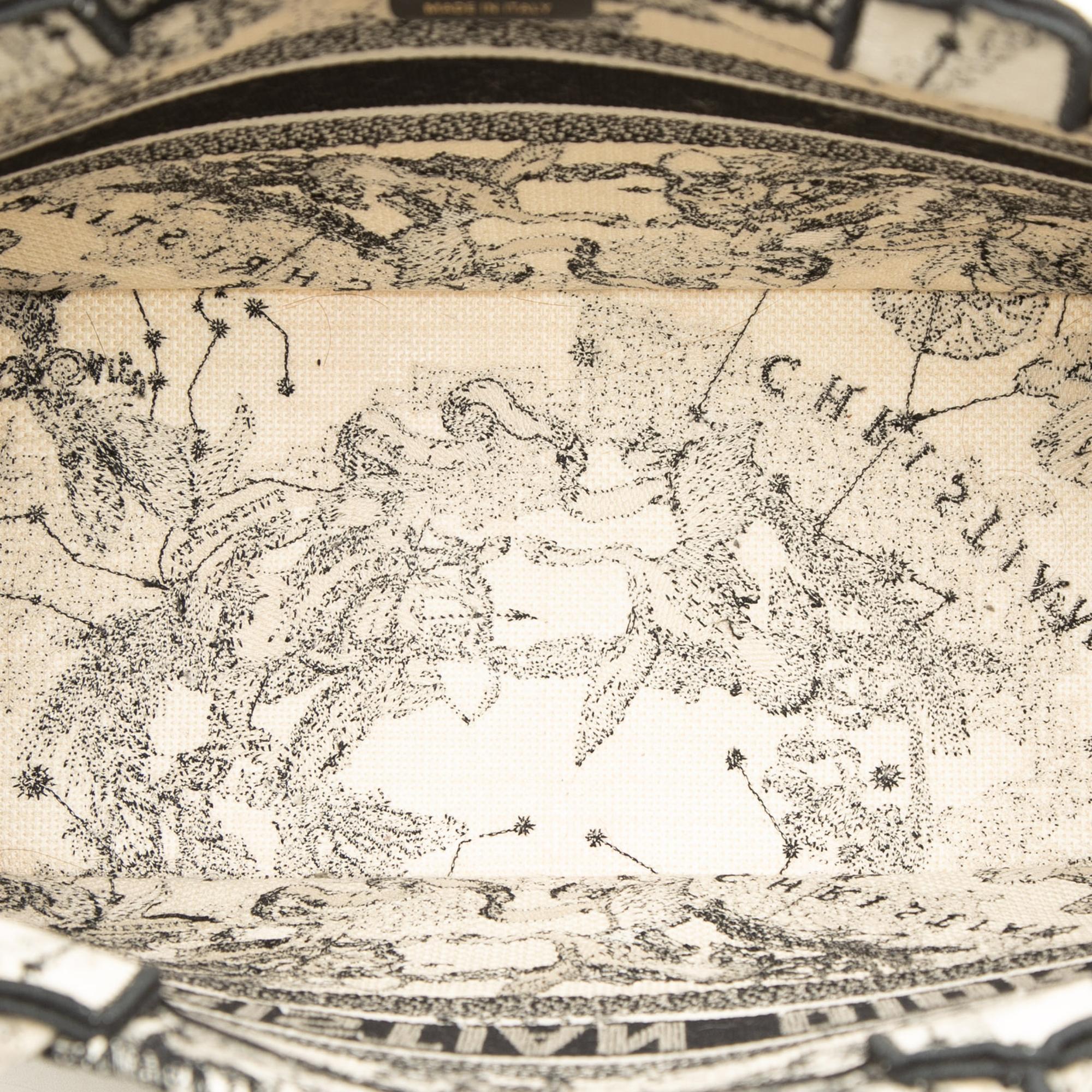 Dior Medium Canvas Embroidered Zodiac Toile De Jouy Book Tote