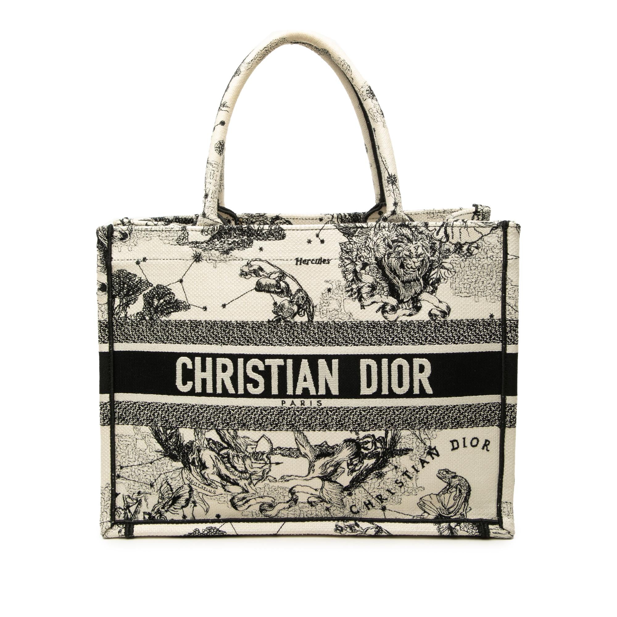 Dior Medium Canvas Embroidered Zodiac Toile De Jouy Book Tote