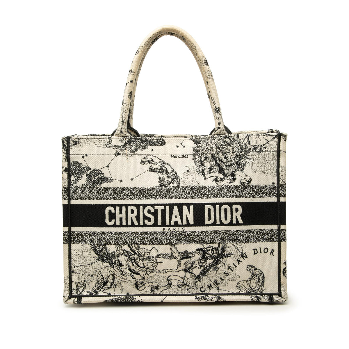 Dior Medium Canvas Embroidered Zodiac Toile De Jouy Book Tote