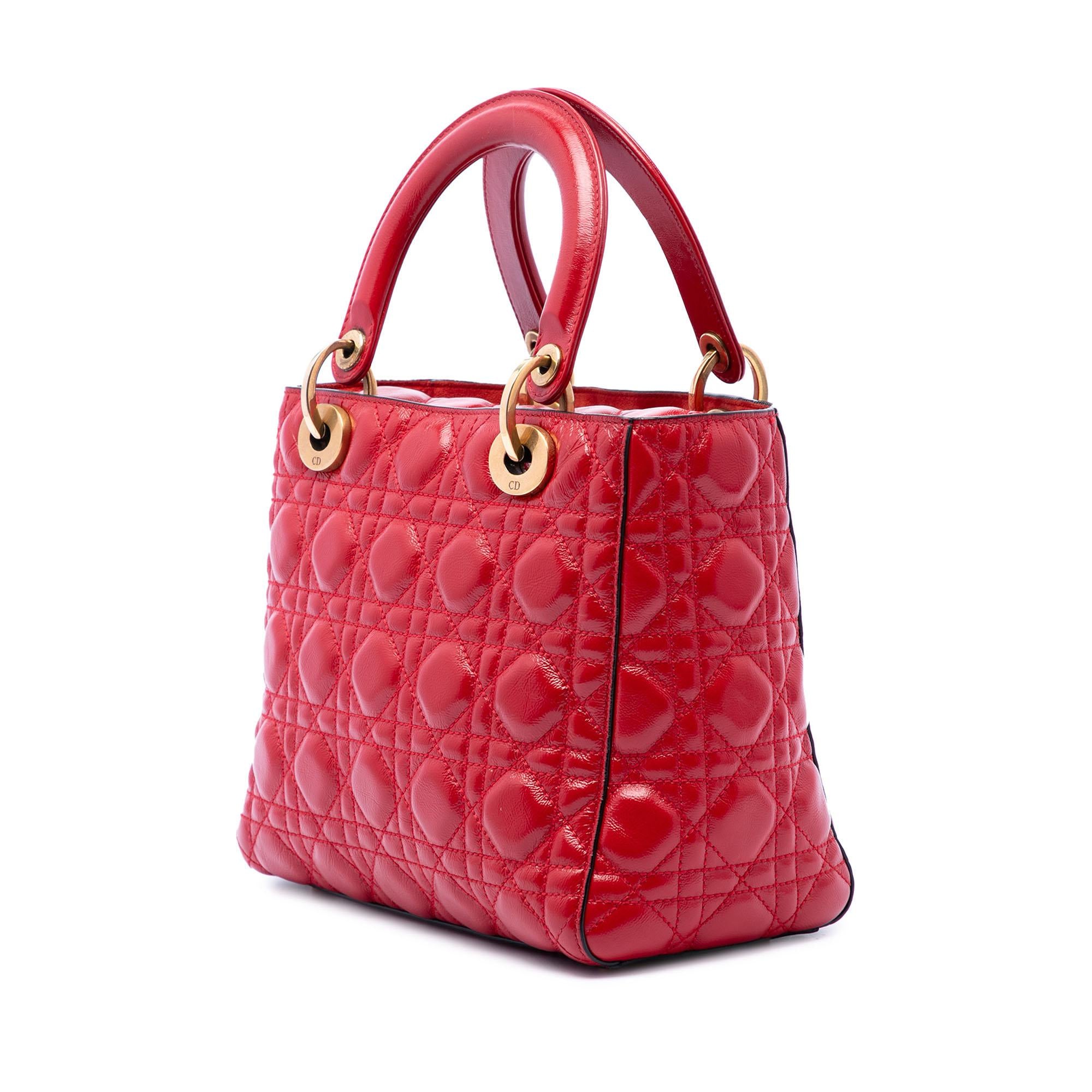 Dior Medium Crinkled Patent Cannage Supple Lady Dior