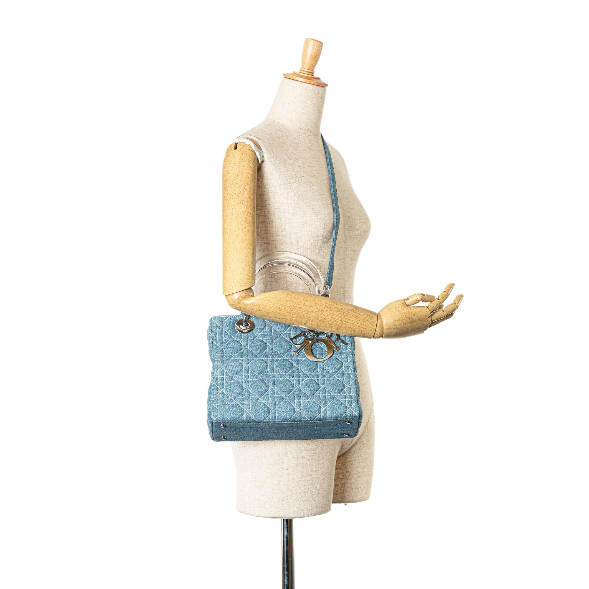 Dior Medium Denim Cannage Lady Dior