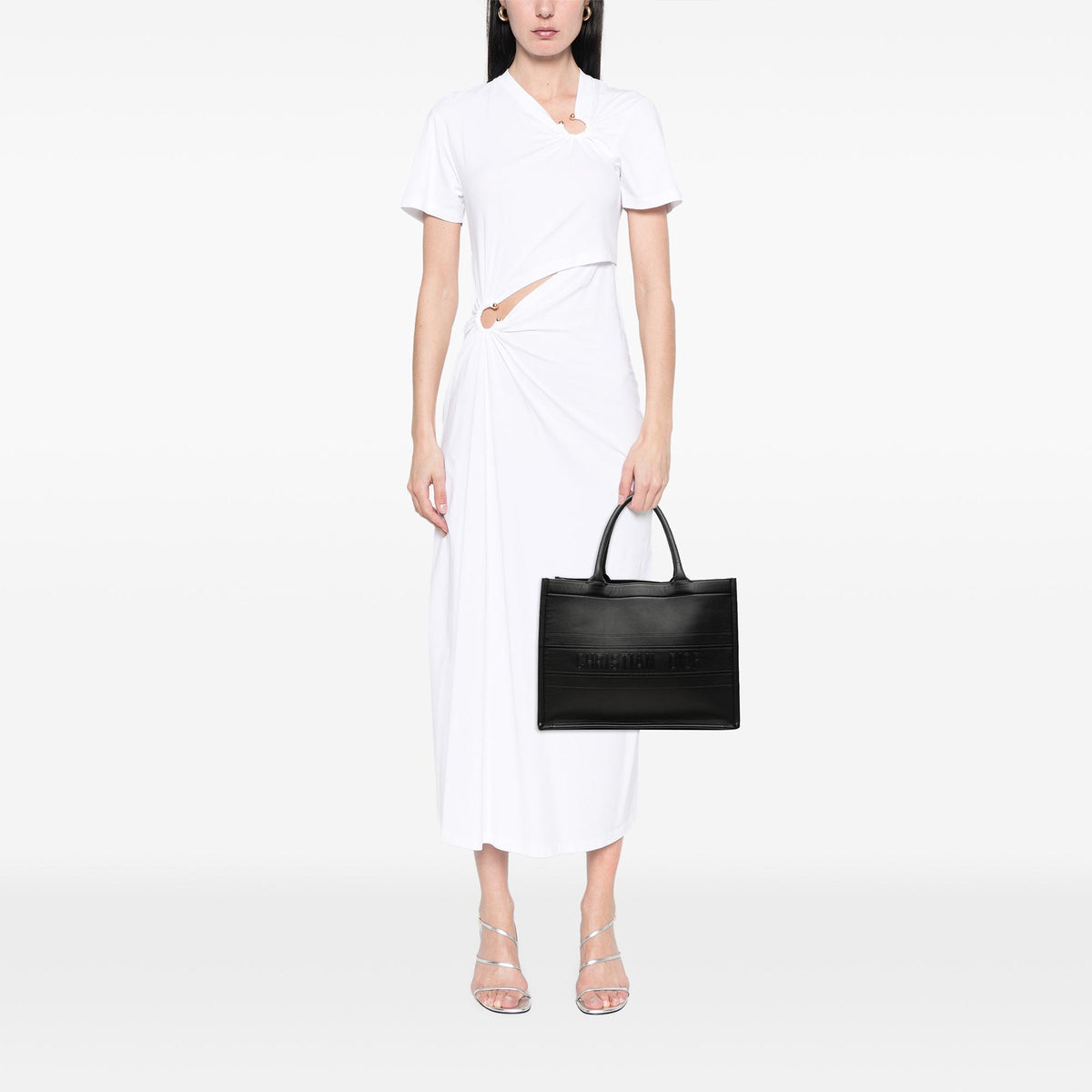 Dior Medium Embossed Leather Book Tote