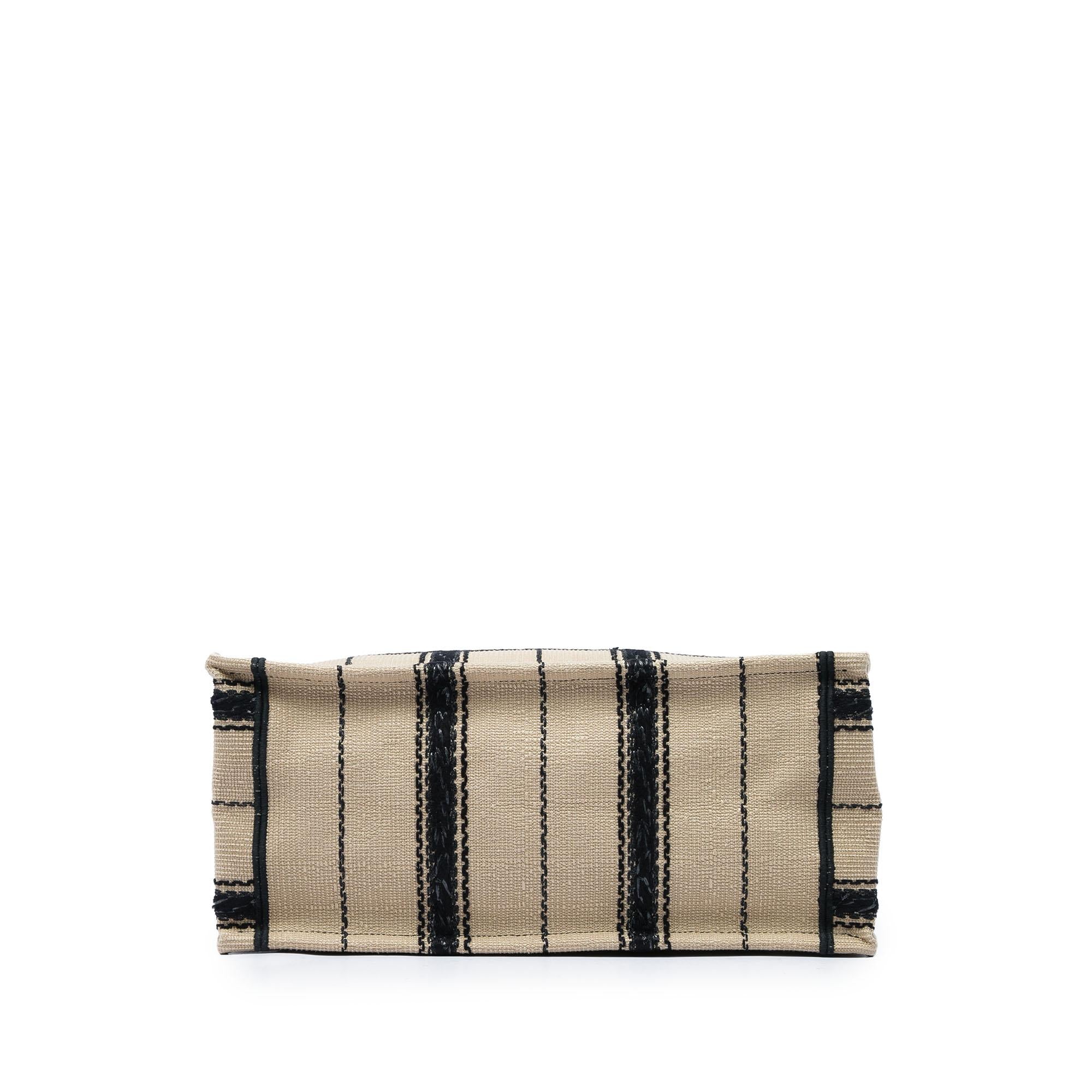 Dior Medium Embroidered Canvas Bayadere Book Tote