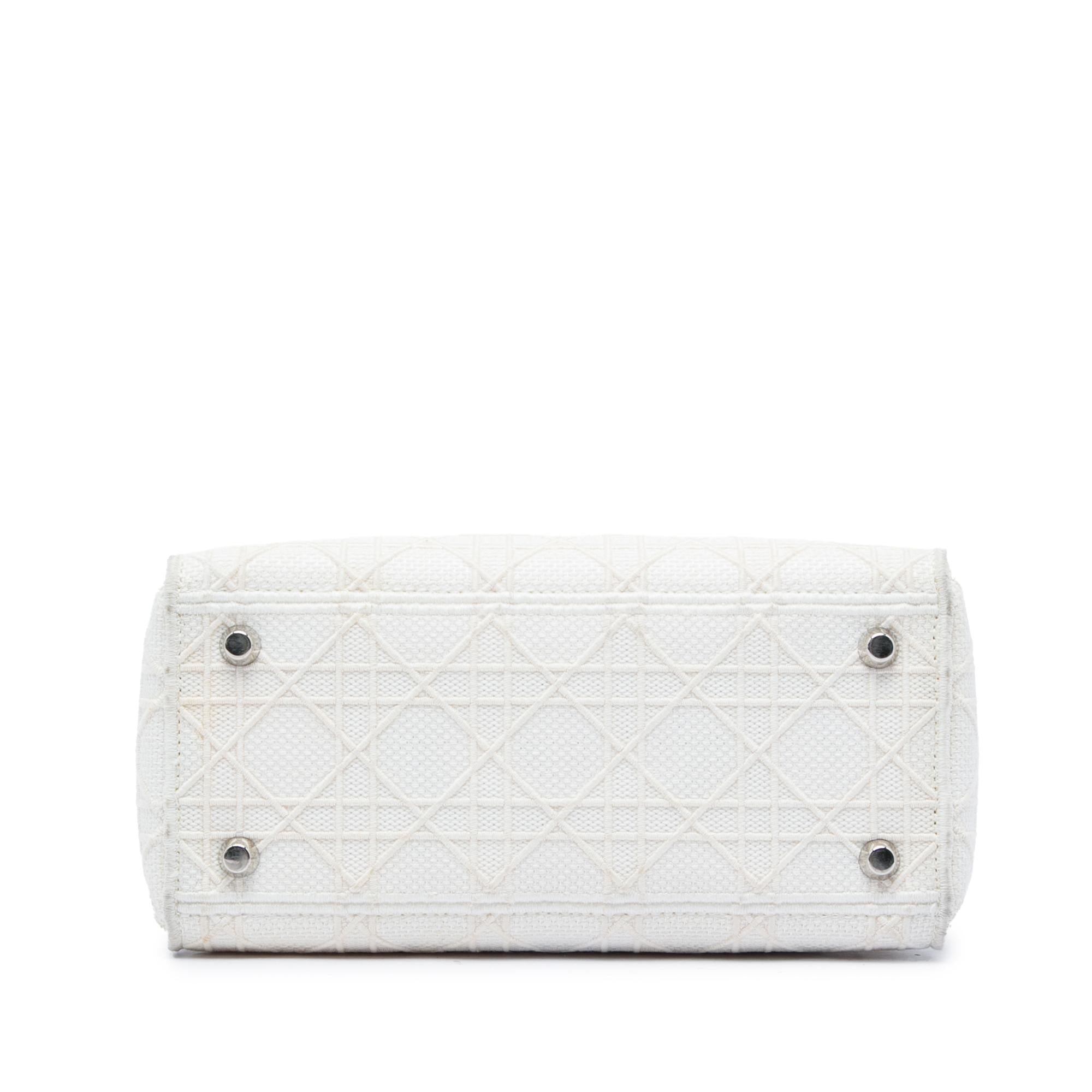 Dior Medium Embroidered Canvas Cannage Lady D Lite
