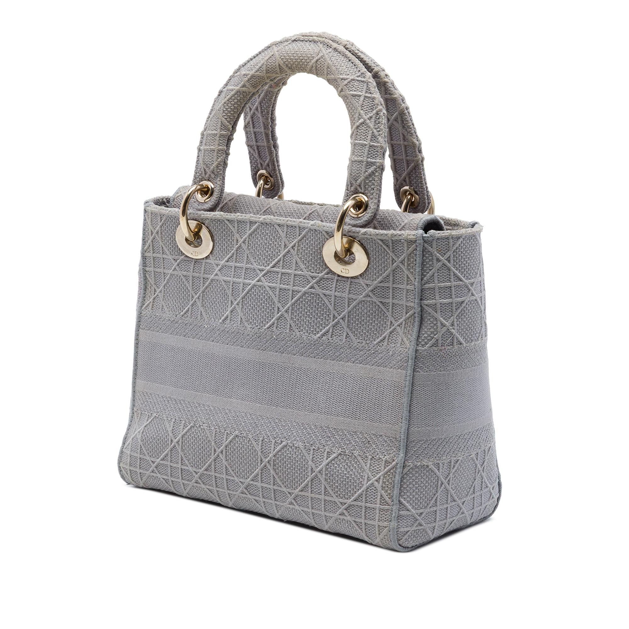 Dior Medium Embroidered Canvas Cannage Lady D Lite