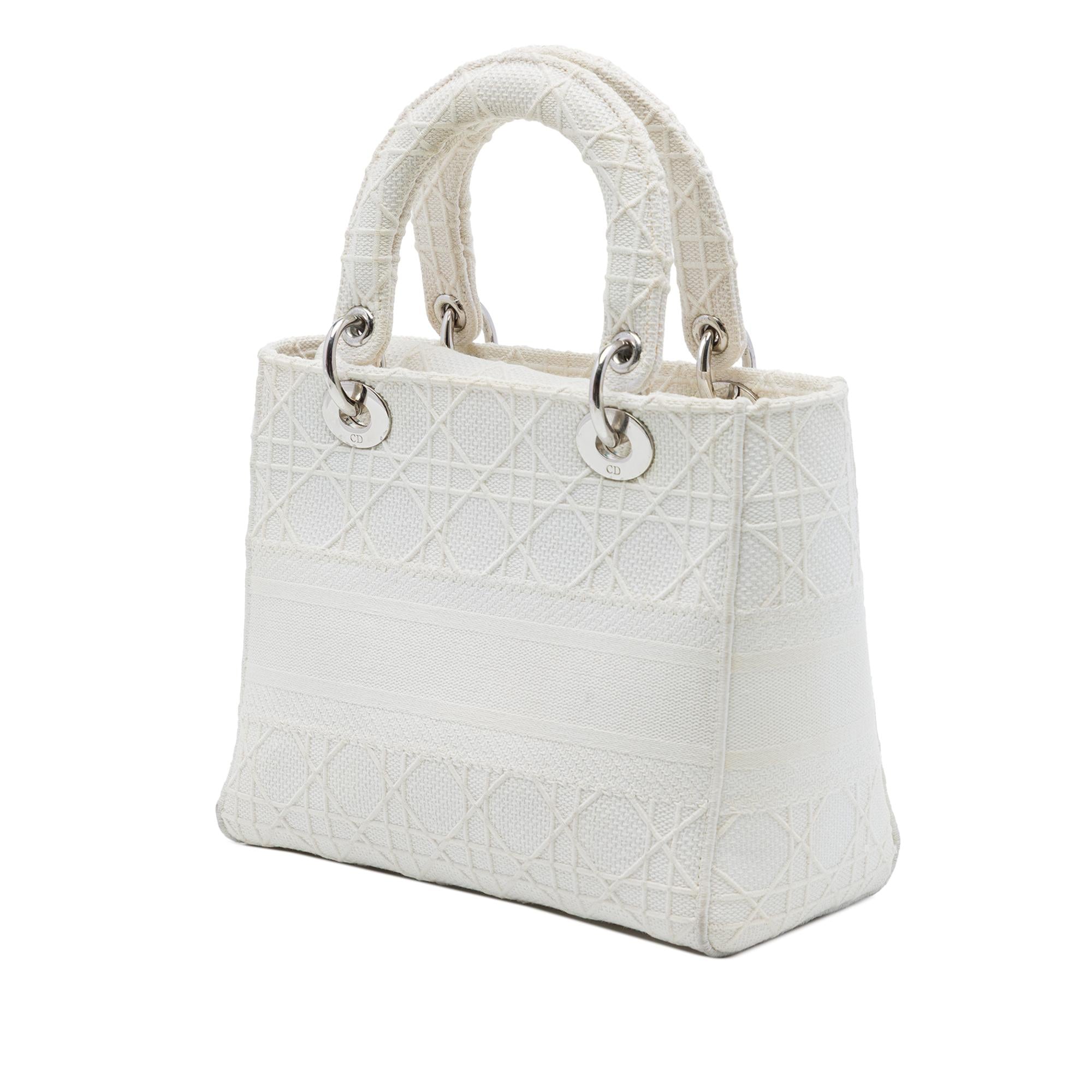 Dior Medium Embroidered Canvas Cannage Lady D Lite