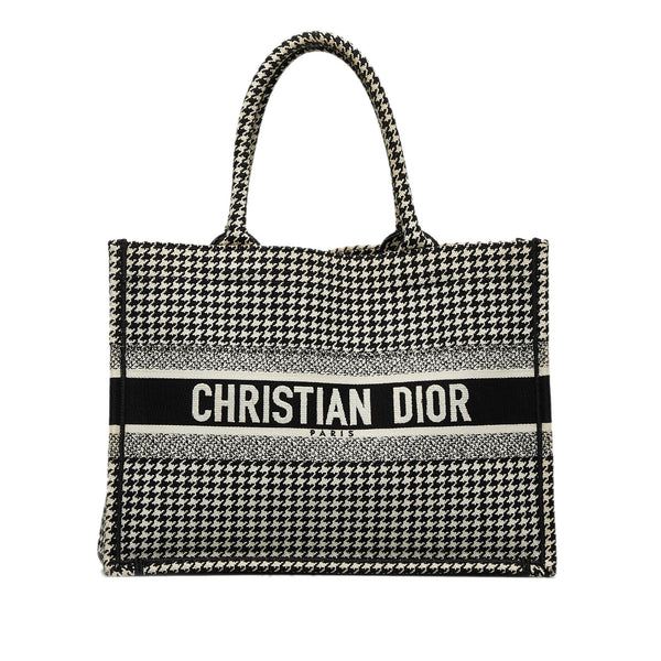 Dior Medium Houndstooth Embroidered Book Tote (SHG-AoRUVr)