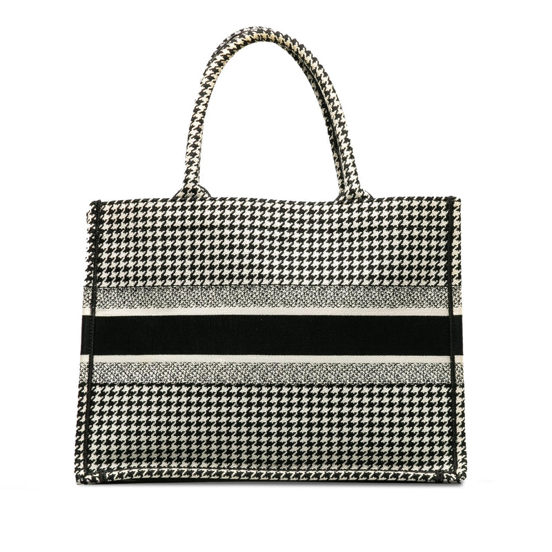 Dior Medium Houndstooth Embroidered Book Tote (SHG-tlTS9H)