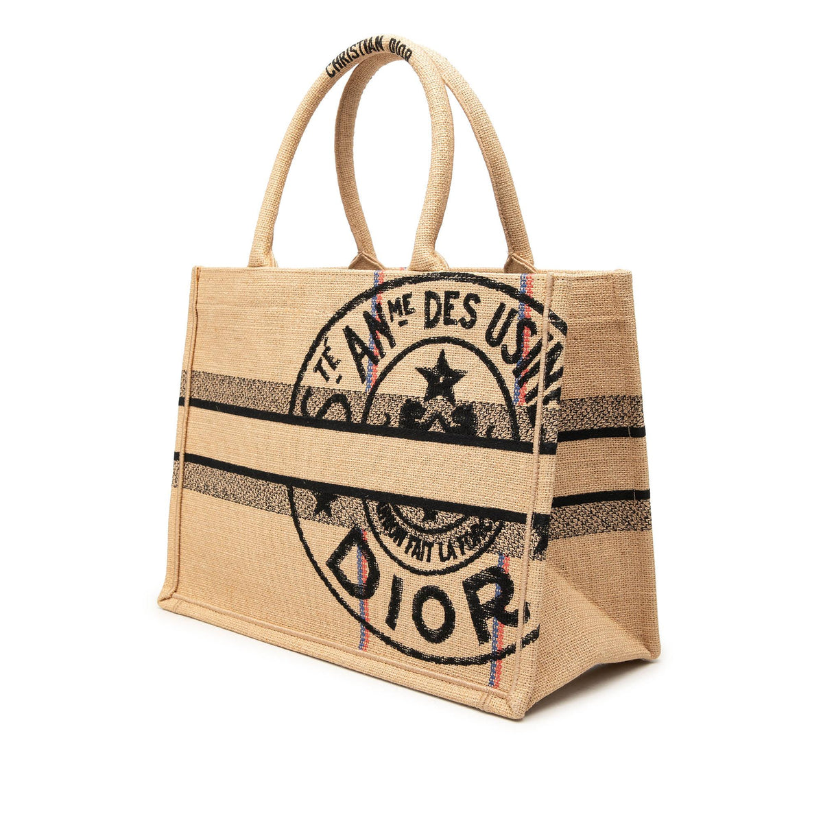 Dior Medium Jute Embroidered Book Tote