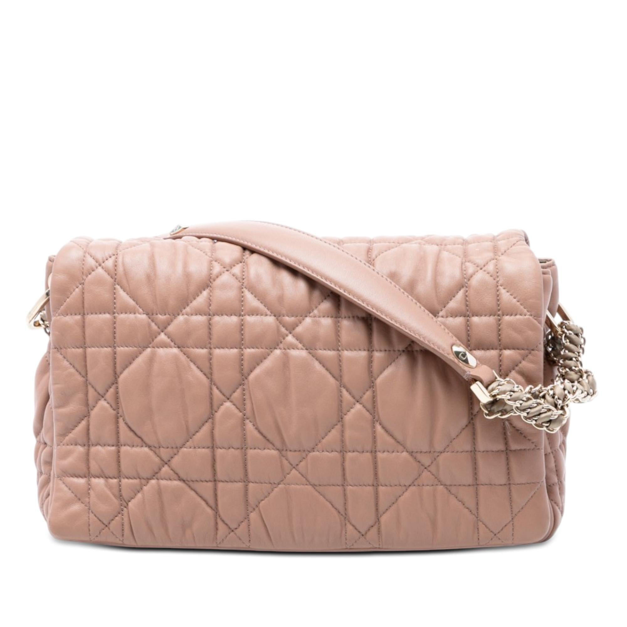 Dior Medium Lambskin Cannage Gaufre Delices Flap