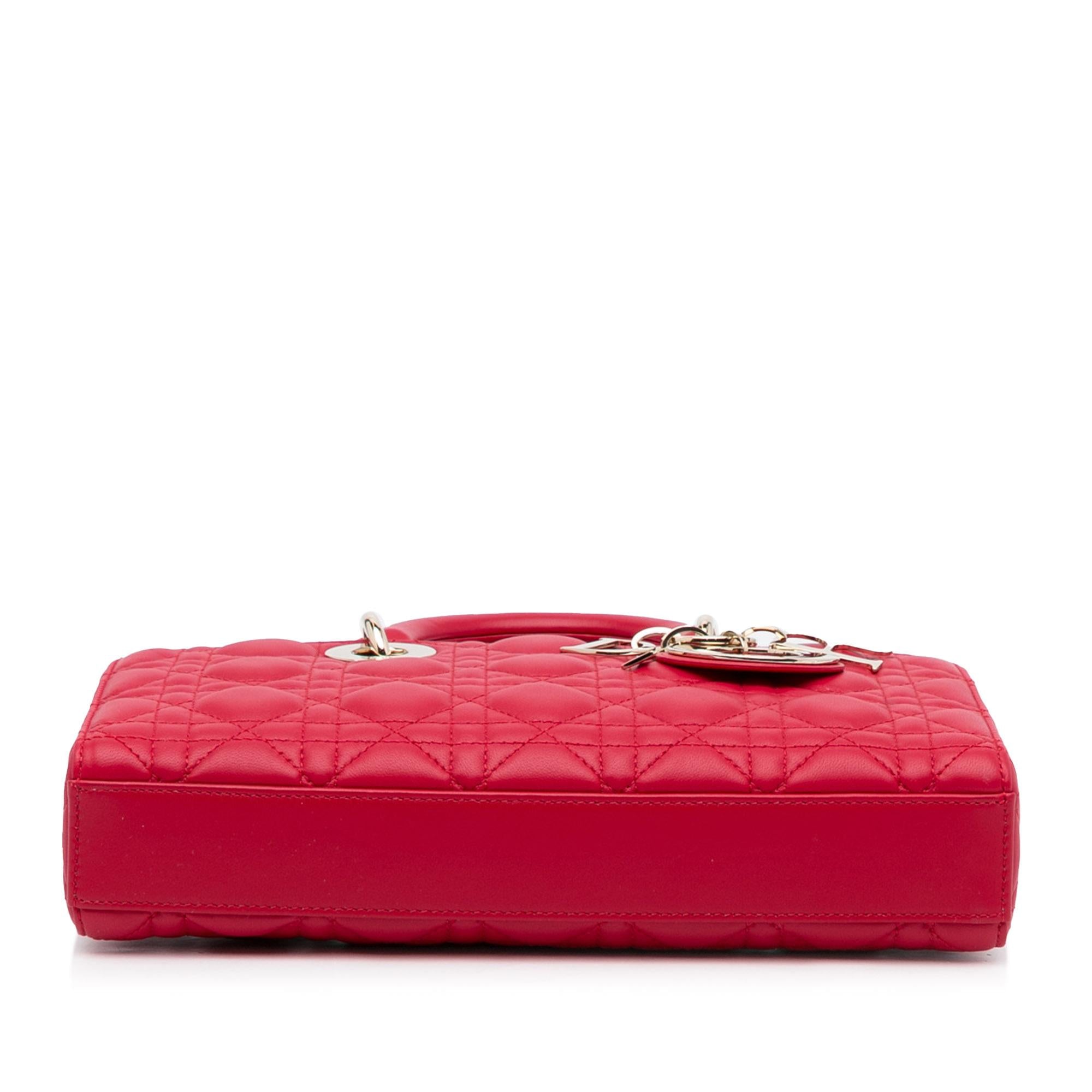 Dior Medium Lambskin Cannage Lady D-Joy (SHG-o5bvpw)