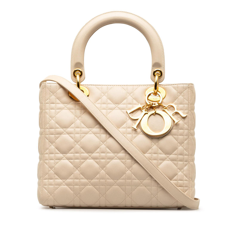 Dior Medium Lambskin Cannage Lady Dior (SHG-CyzxRl)