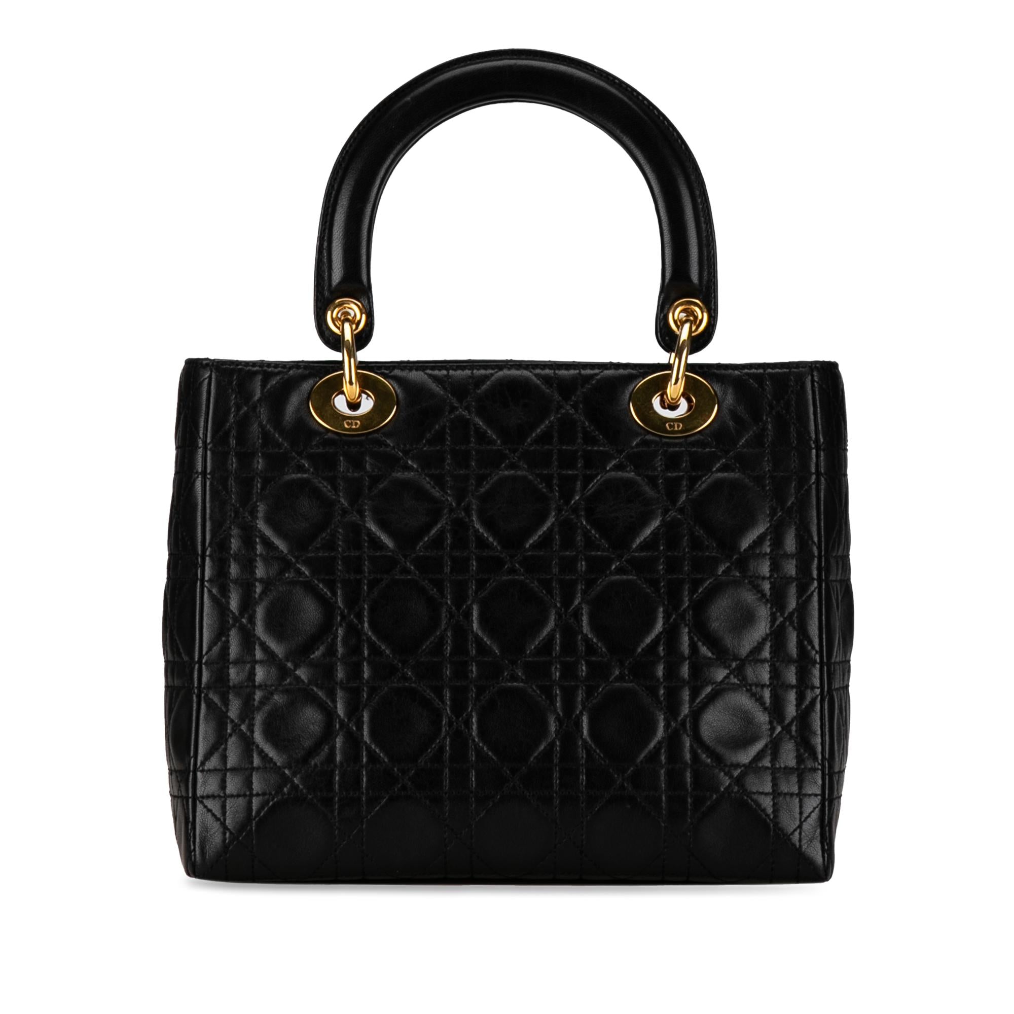 Dior Medium Lambskin Cannage Lady Dior (SHG-4cOwrI)