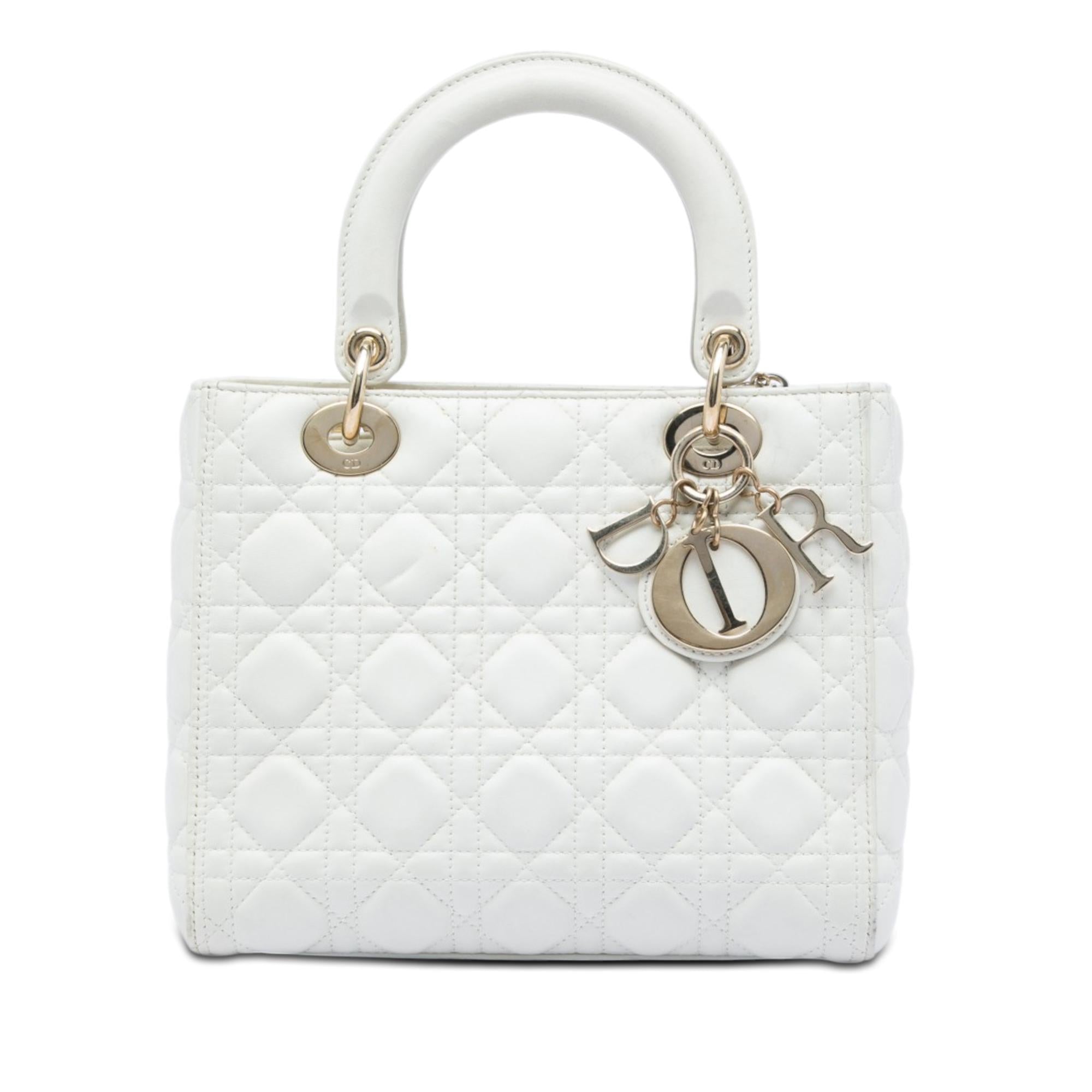 Dior Medium Lambskin Cannage Lady Dior