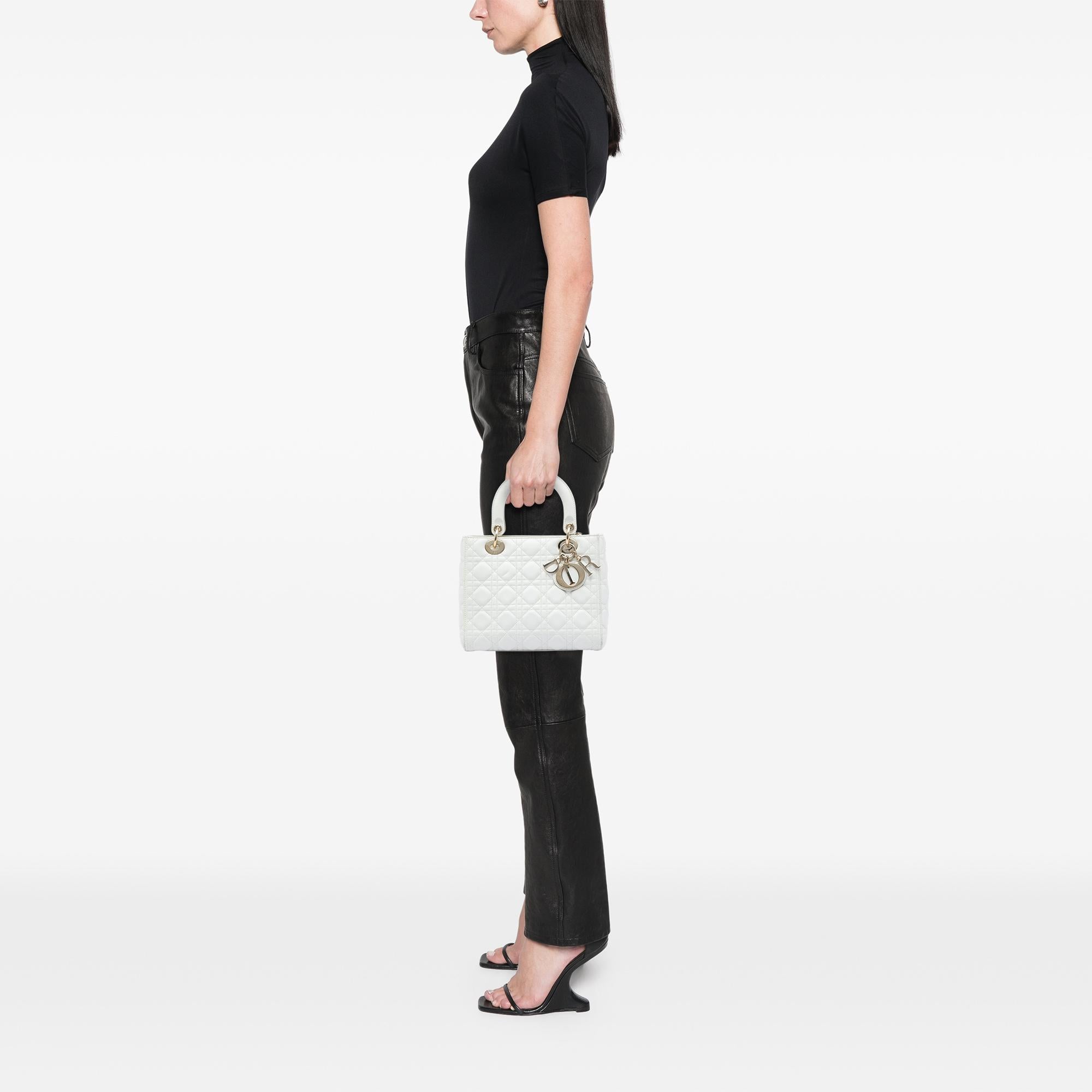 Dior Medium Lambskin Cannage Lady Dior