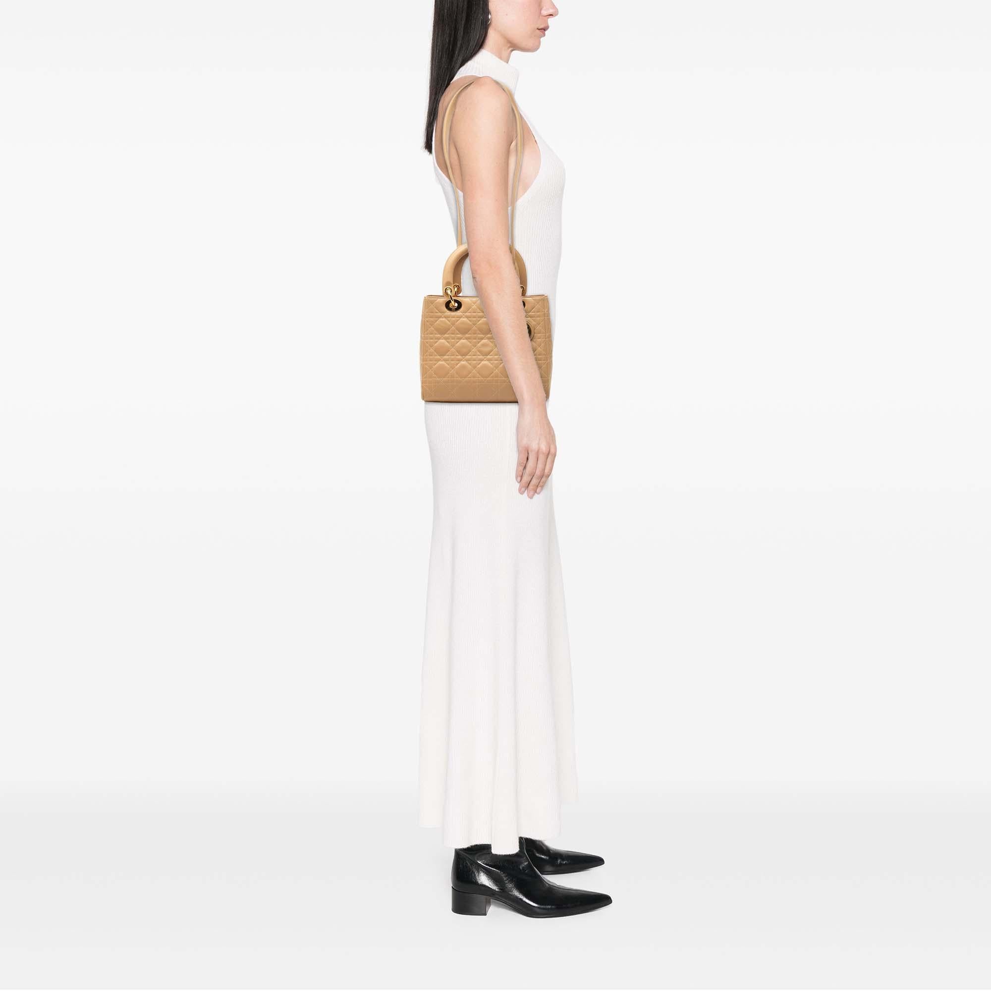 Dior Medium Lambskin Cannage Lady Dior