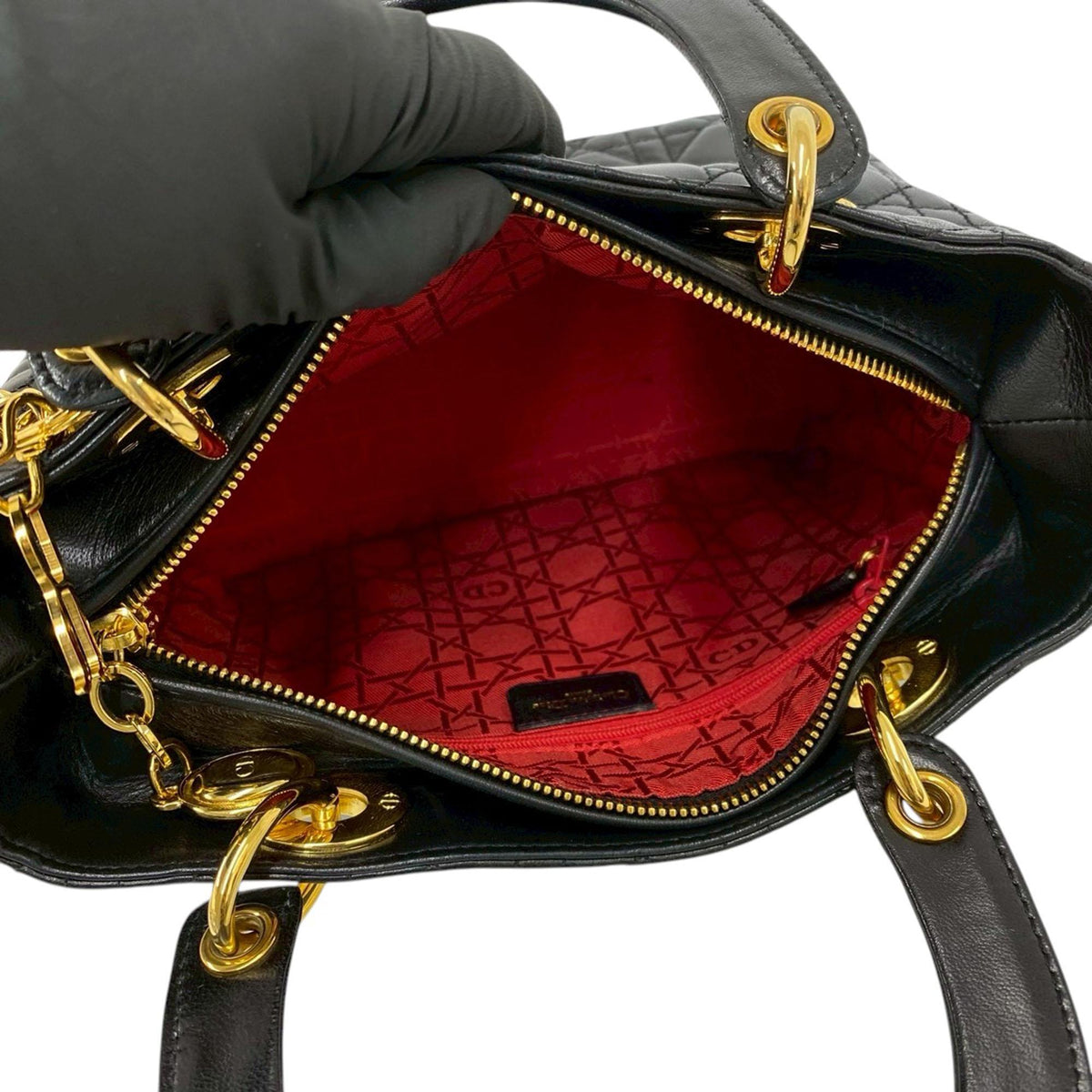 Dior Medium Lambskin Cannage Lady Dior