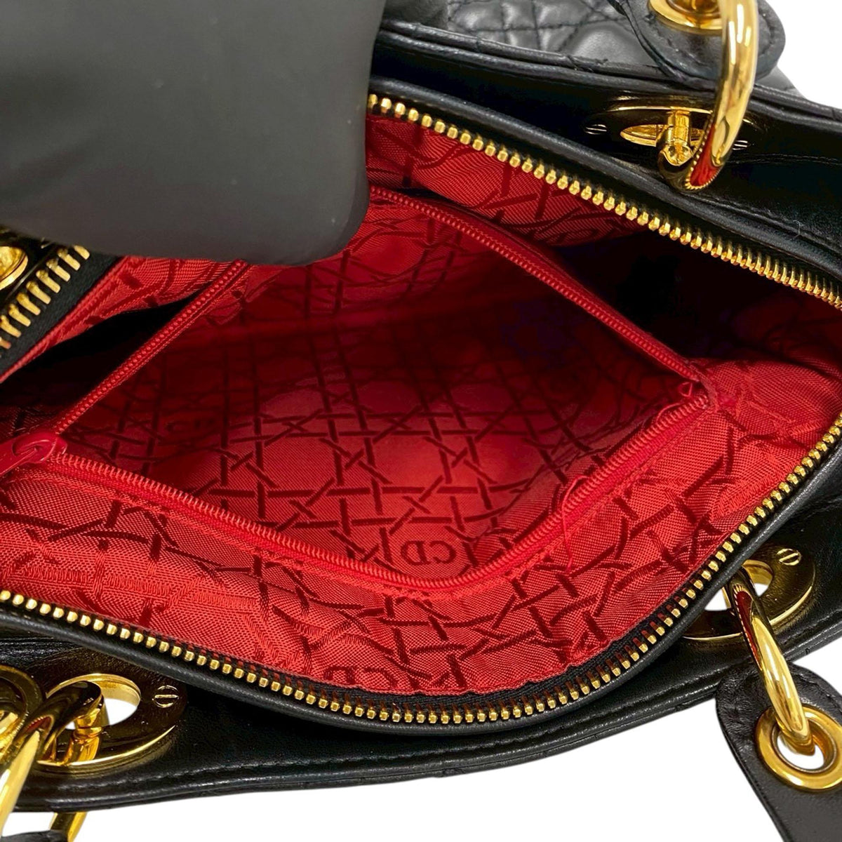 Dior Medium Lambskin Cannage Lady Dior