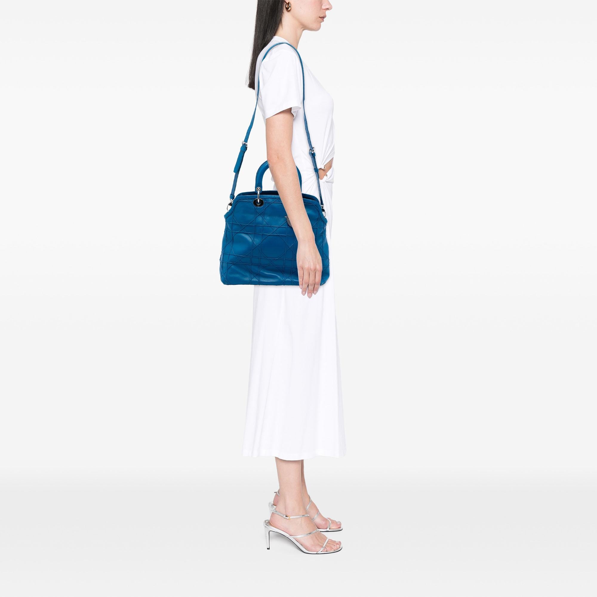 Dior Medium Lambskin Cannage Polochon Granville Satchel