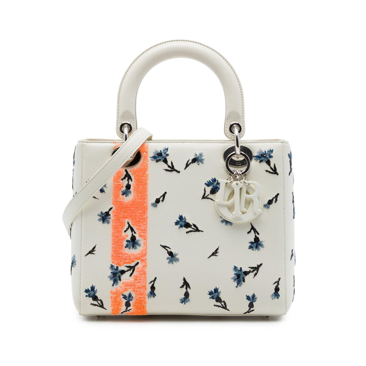 Dior Medium Lambskin Floral Sequin Lady Dior