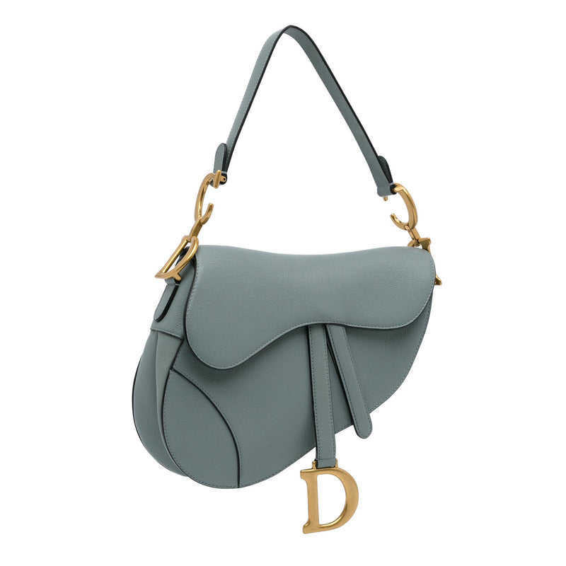 Dior Medium Leather Saddle Bag (SHG-rdD39t)