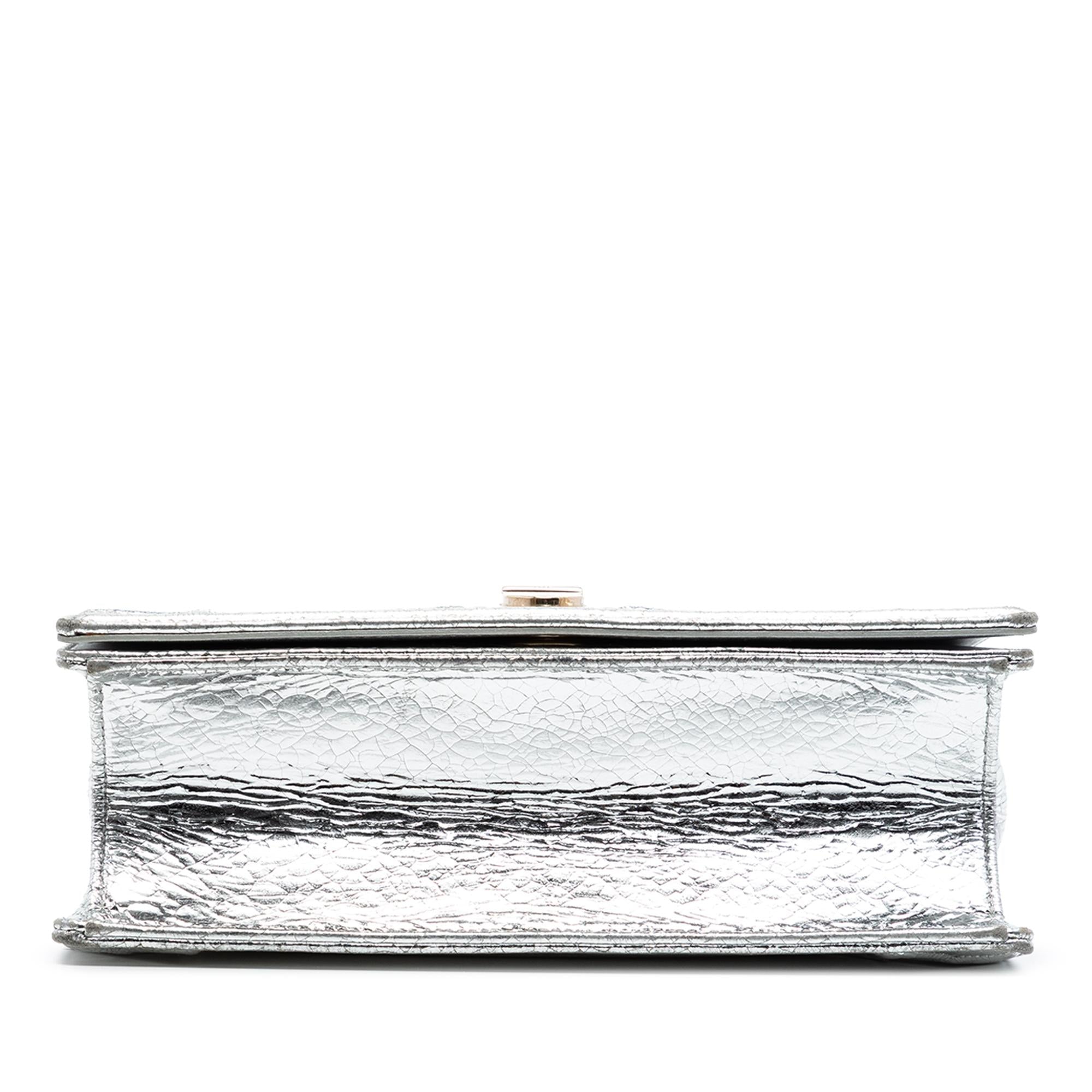 Dior Medium Metallic Crackled Deerskin Diorama Flap