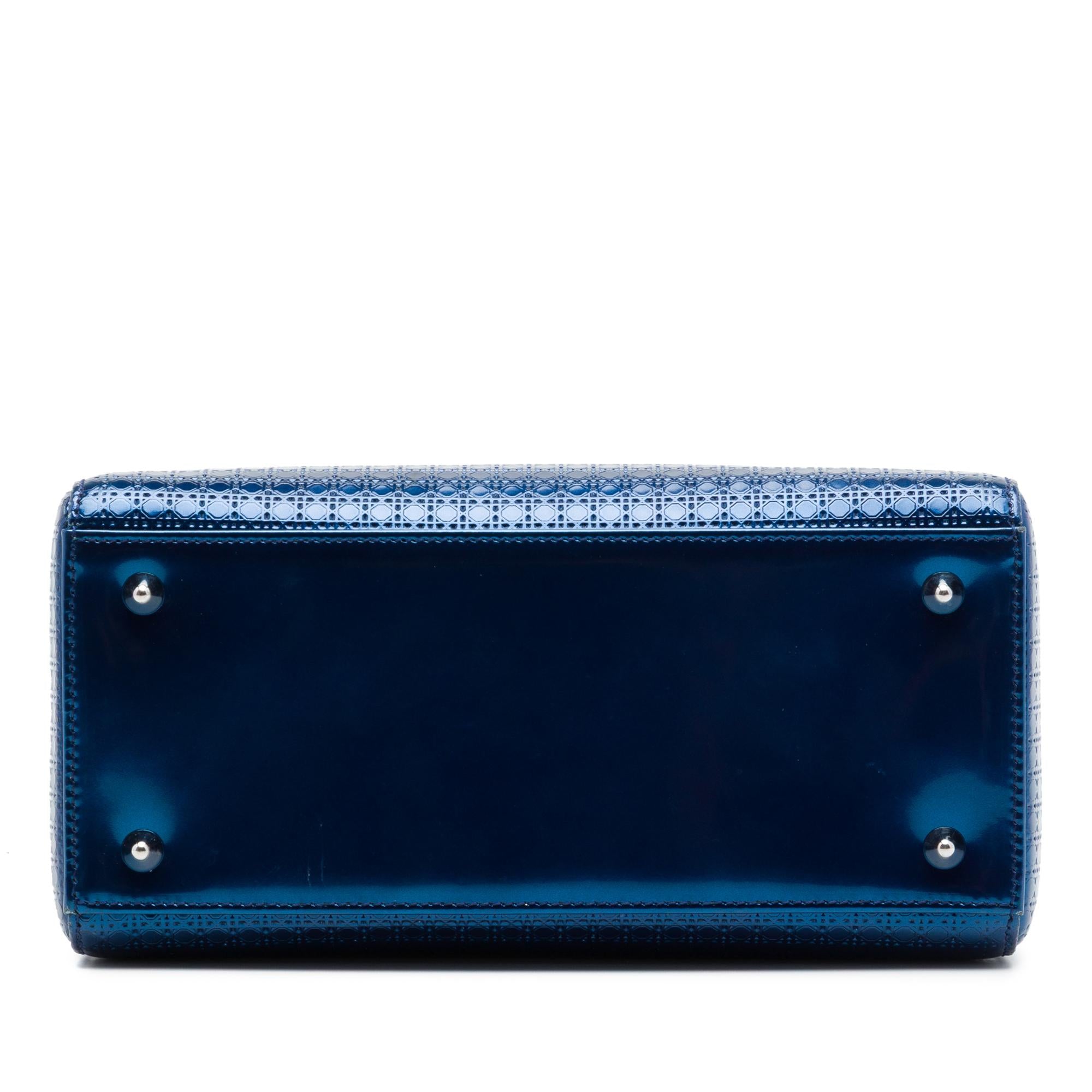 Dior Medium Metallic Patent Microcannage Lady Dior