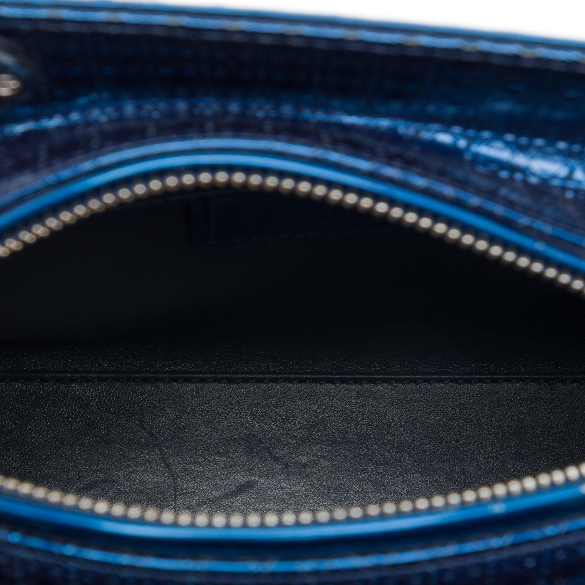 Dior Medium Metallic Patent Microcannage Lady Dior