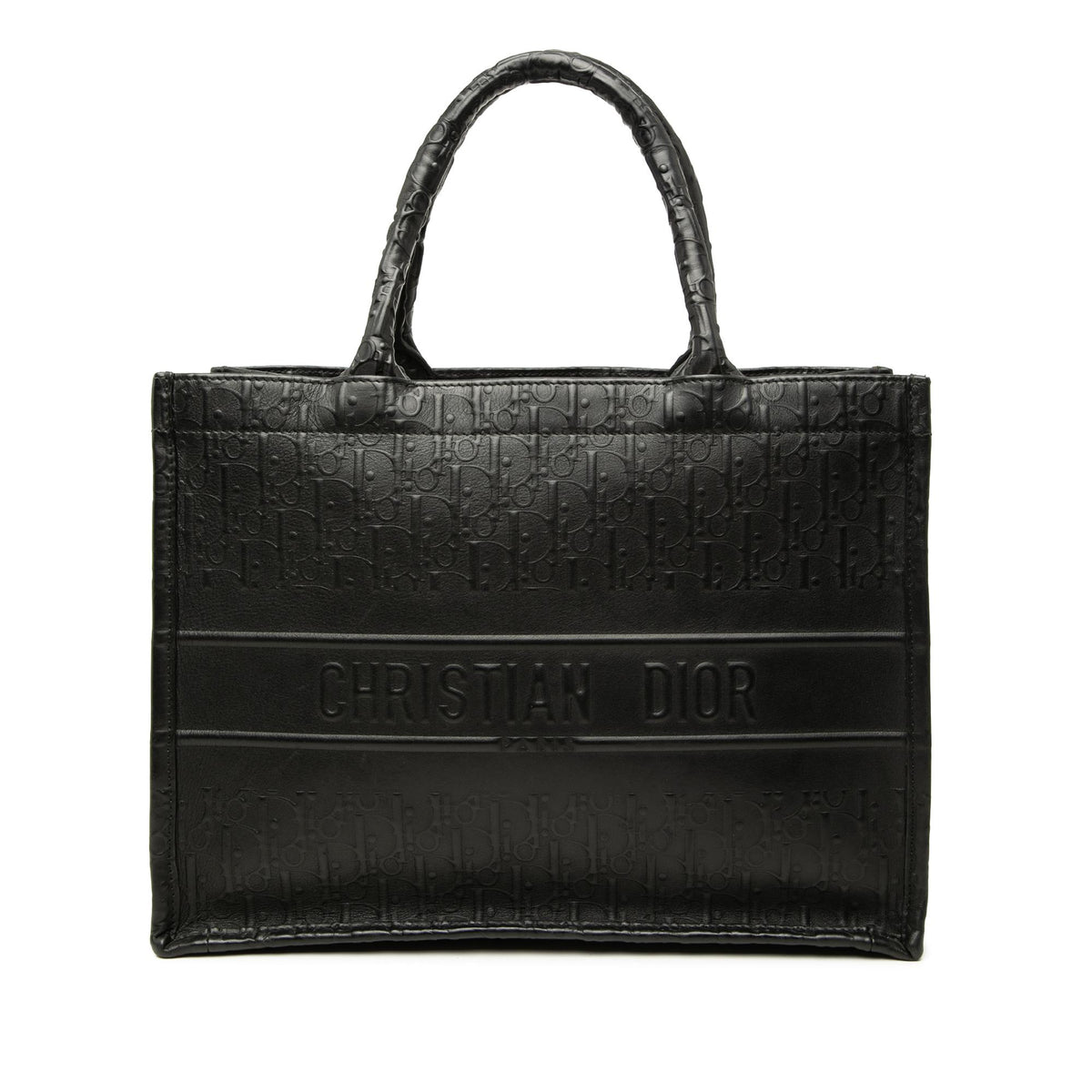 Dior Medium Oblique Embossed Leather Book Tote